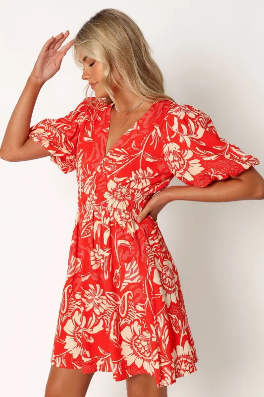 Lochi Mini Dress - Red Floral sold by Petal & Pup