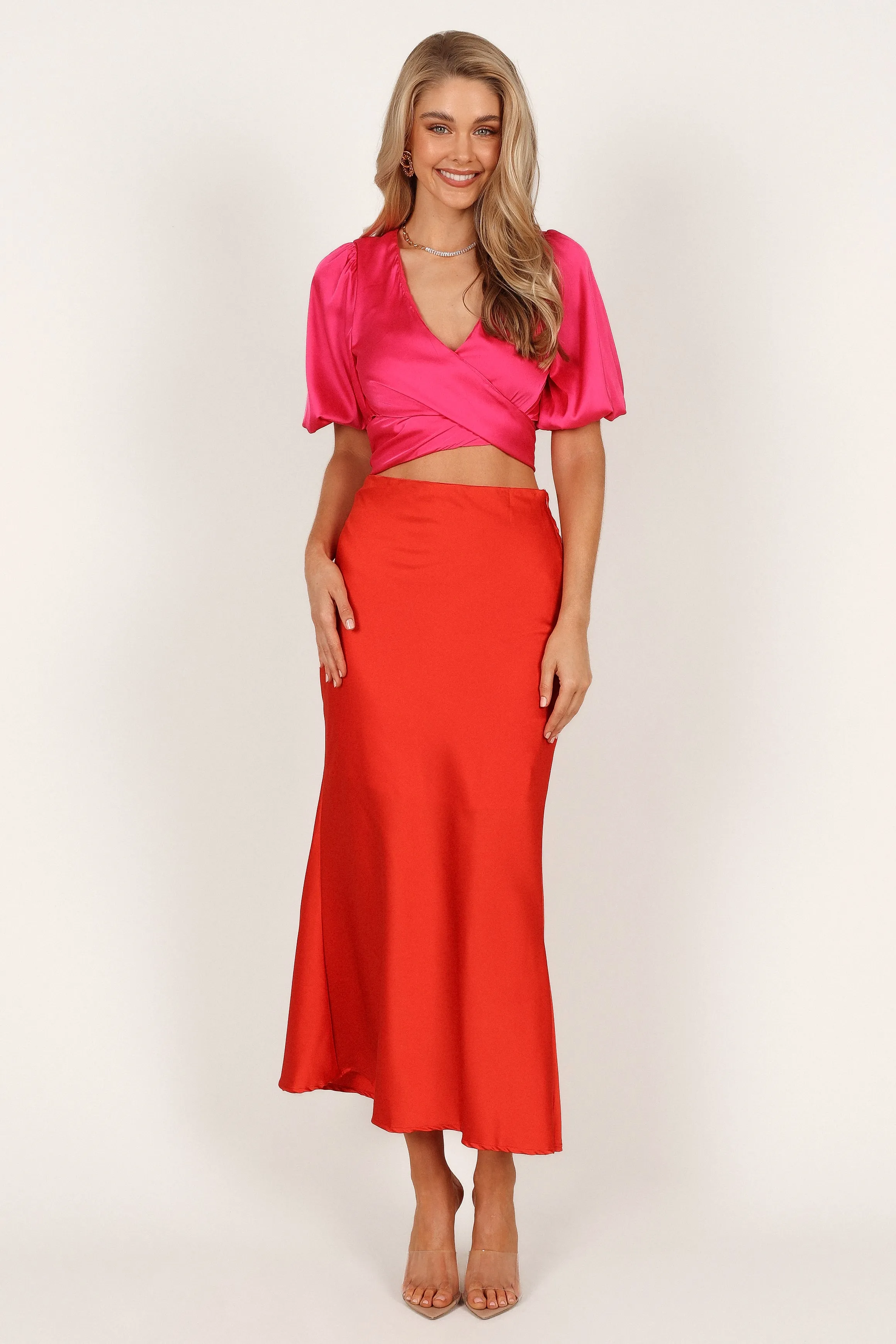 Lucy Two Piece Set - Pink/Orange sold by Petal & Pup