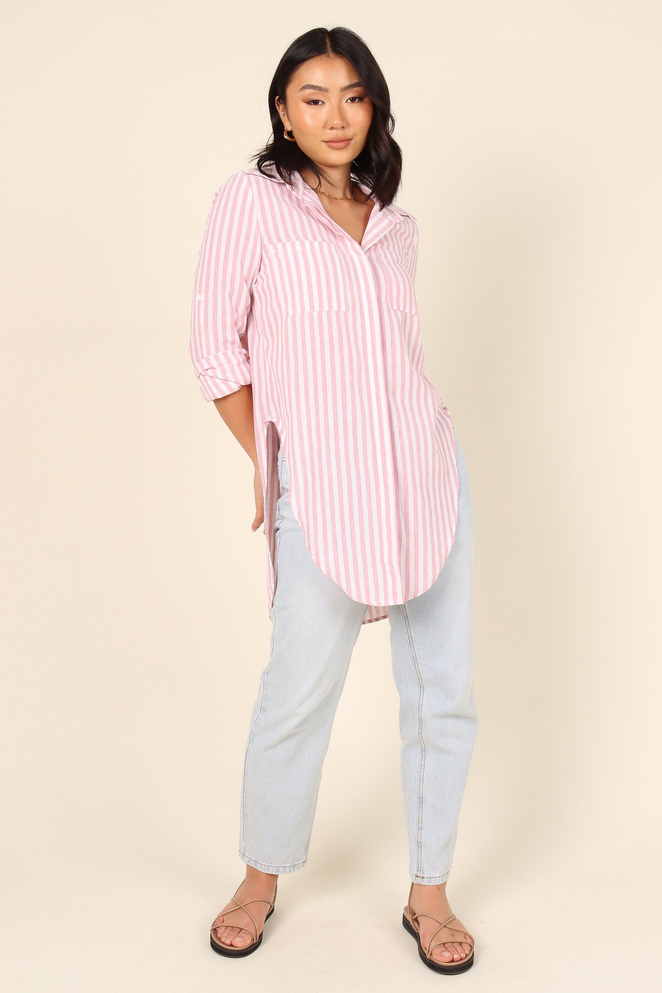 Natalia Shirt - Pink Stripe sold by Petal & Pup product image thumbnail 3