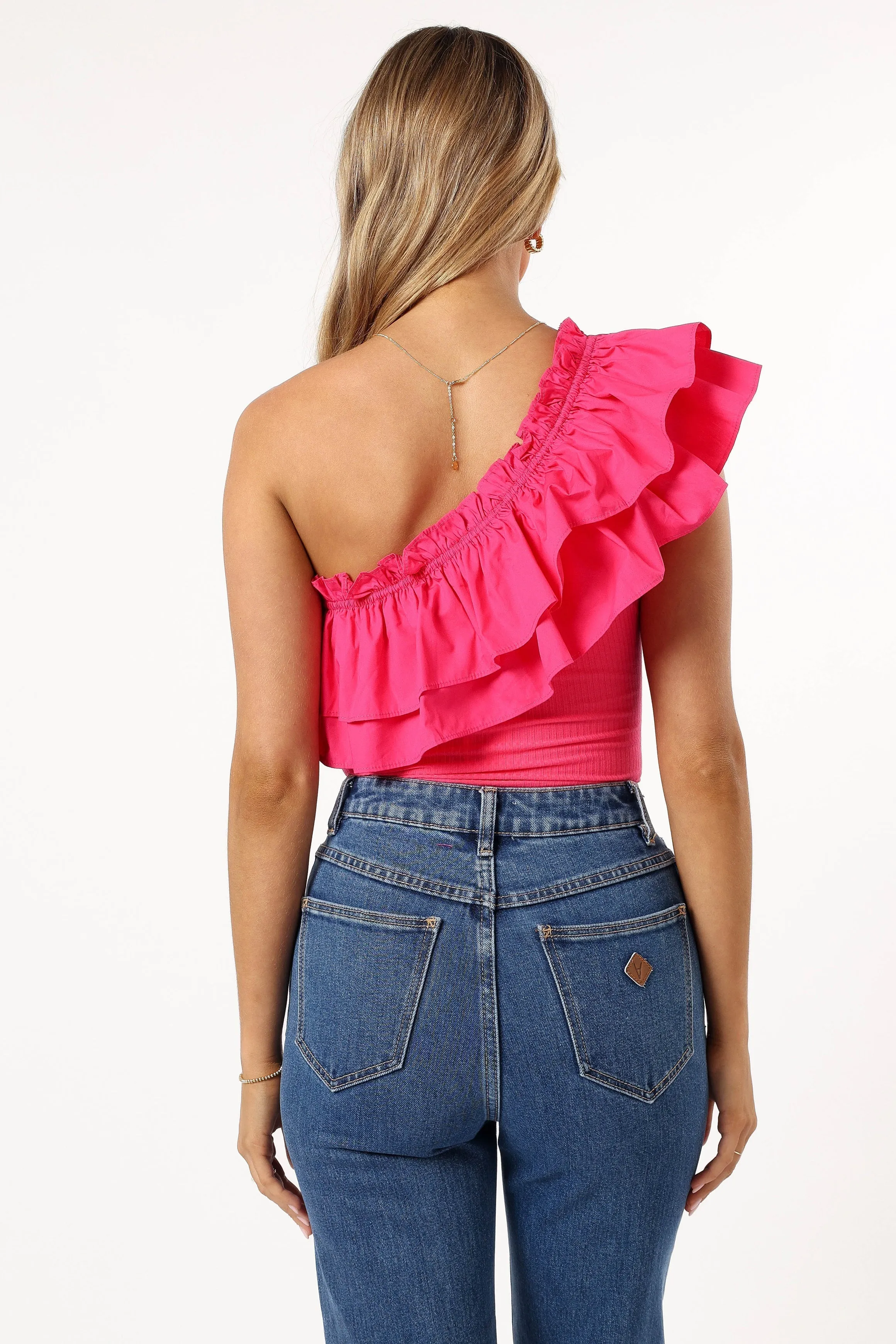 Meena One Shoulder Bodysuit - Fuchsia sold by Petal & Pup product image thumbnail 4