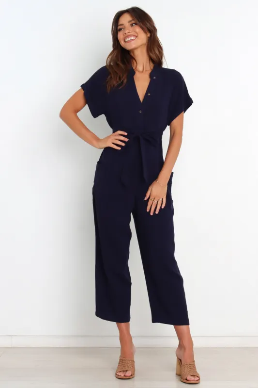 Archie Jumpsuit - Navy sold by Petal & Pup