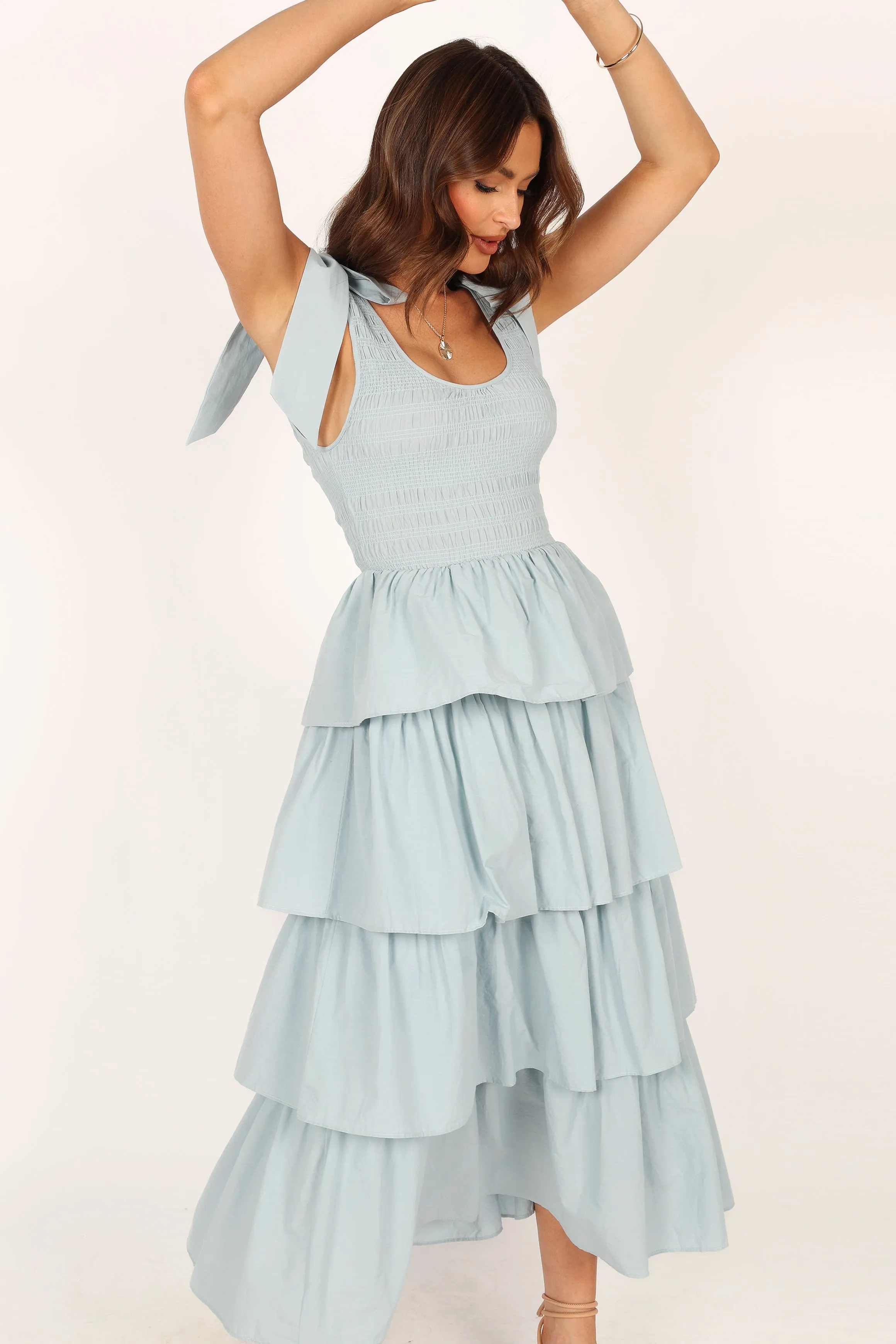Raphael Tiered Maxi Dress - Blue sold by Petal & Pup product image thumbnail 4