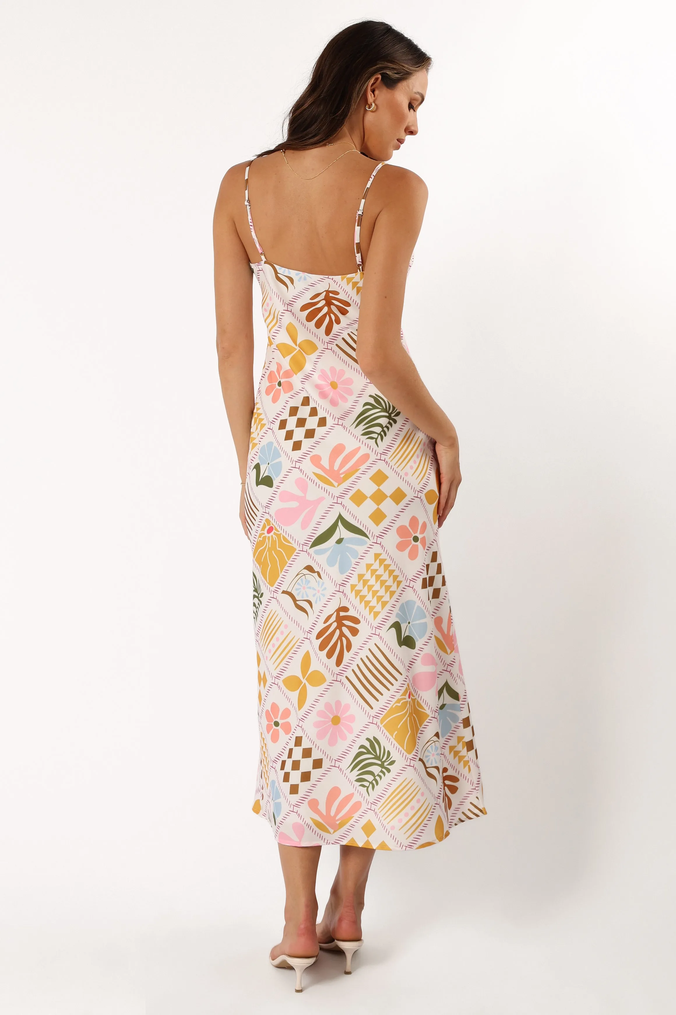 Darlene Maxi Slip Dress - White Multi sold by Petal & Pup product image thumbnail 5
