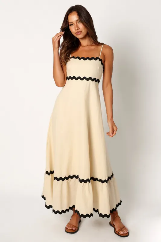 Yana Maxi Dress - Cream Black sold by Petal & Pup