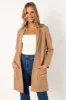 Veda Faux Suede Long Jacket - Tan sold by Petal & Pup