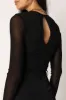 Kellie Mesh Long Sleeve Bodysuit - Black sold by Petal & Pup