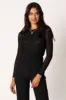 Kellie Mesh Long Sleeve Bodysuit - Black sold by Petal & Pup