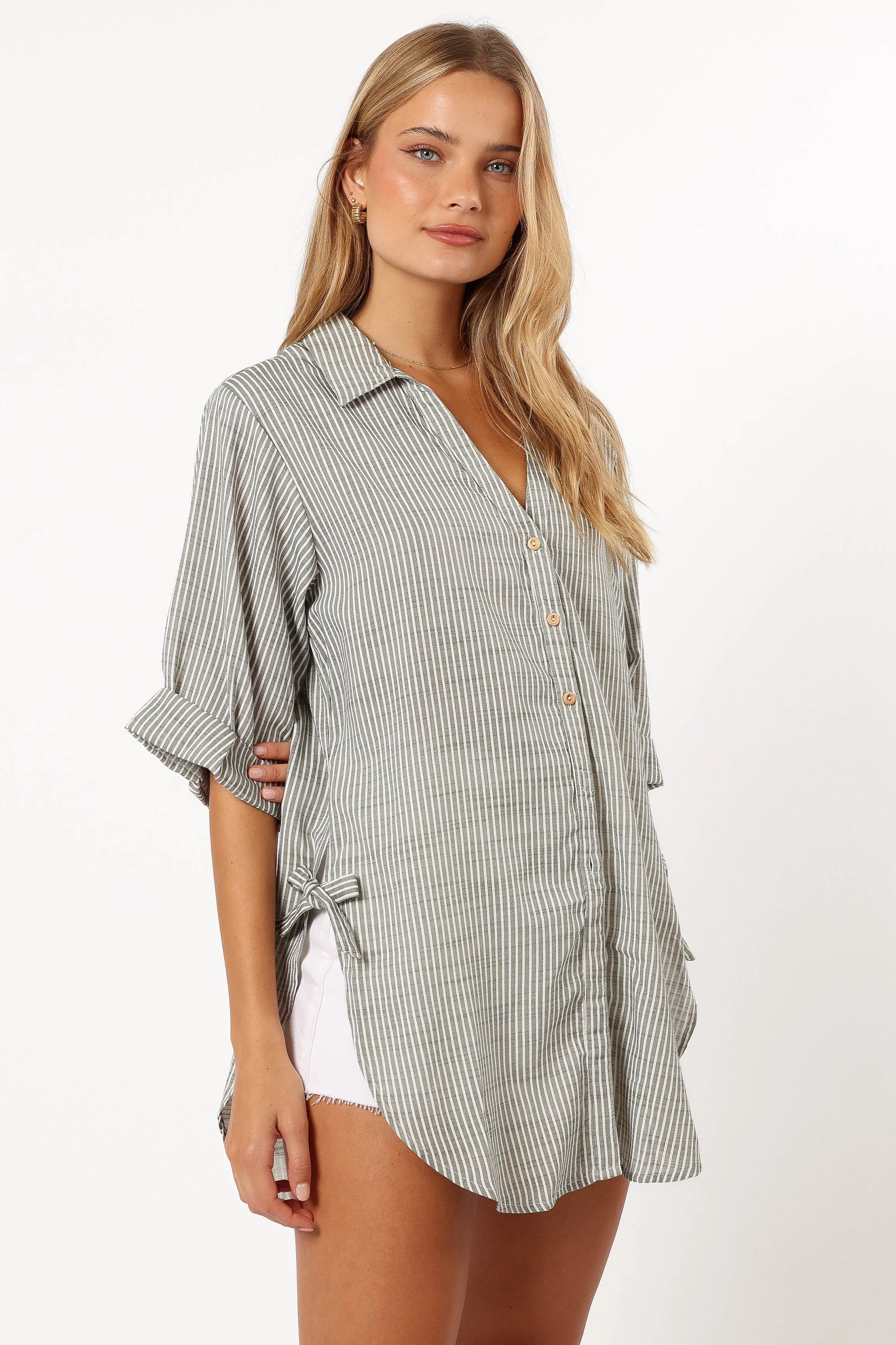 Wren Oversized Shirt - Olive sold by Petal & Pup product image thumbnail 5