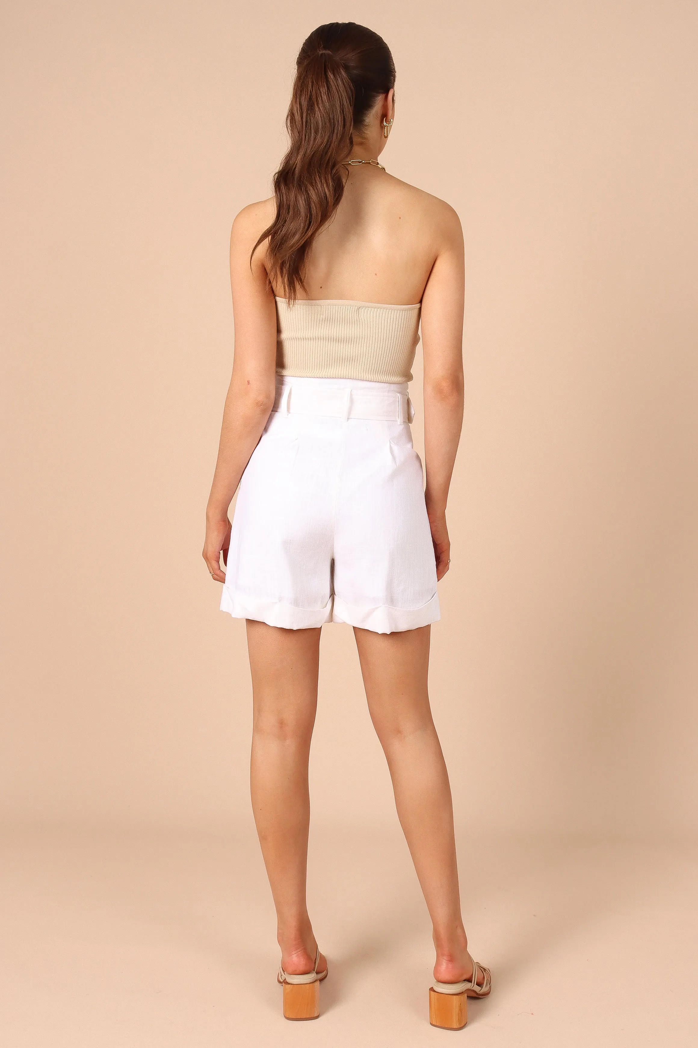 Harriet High Waisted Shorts - White sold by Petal & Pup product image thumbnail 3