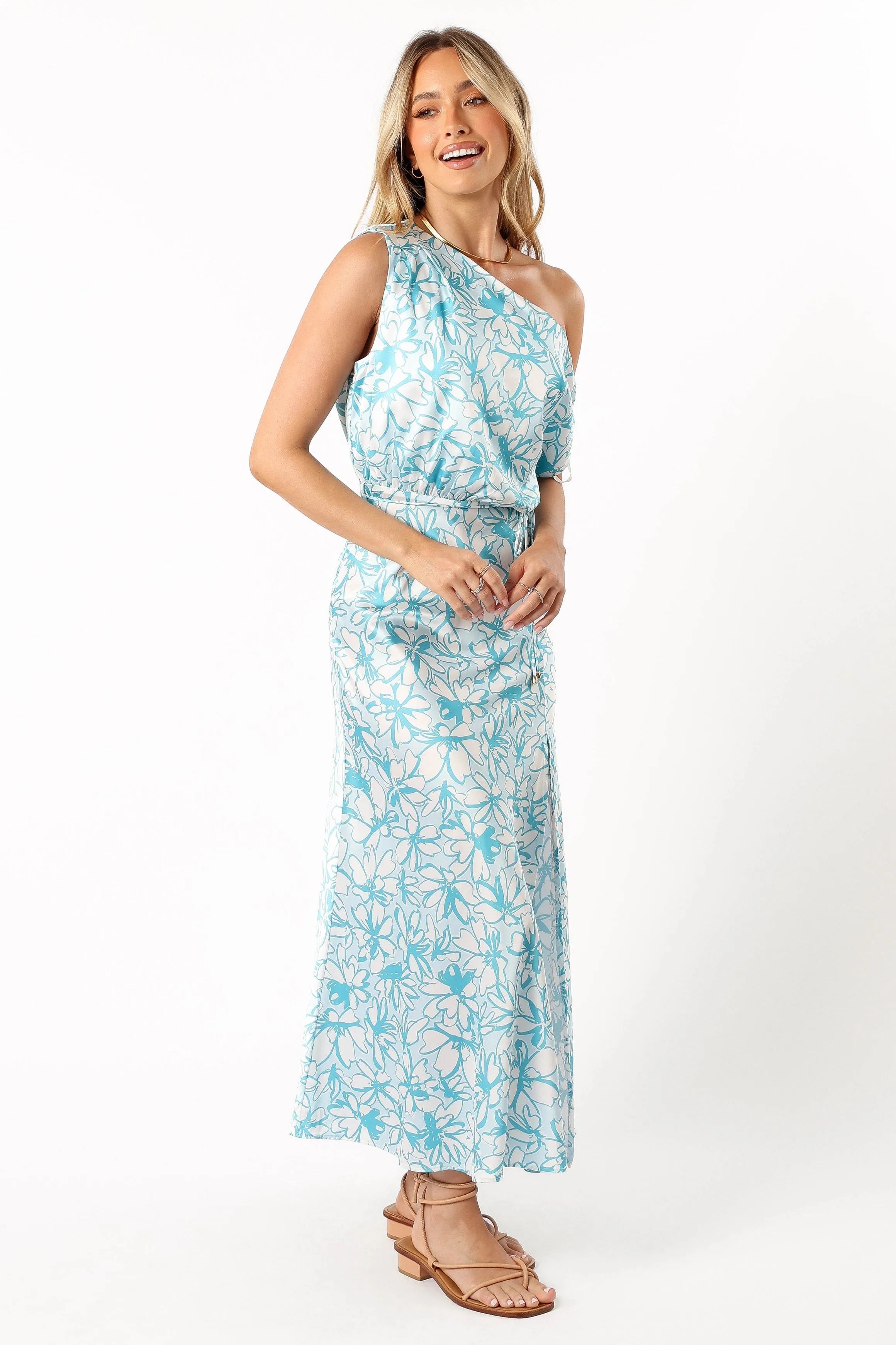 Camden Off Shoulder Maxi Dress - Blue Floral sold by Petal & Pup product image thumbnail 5