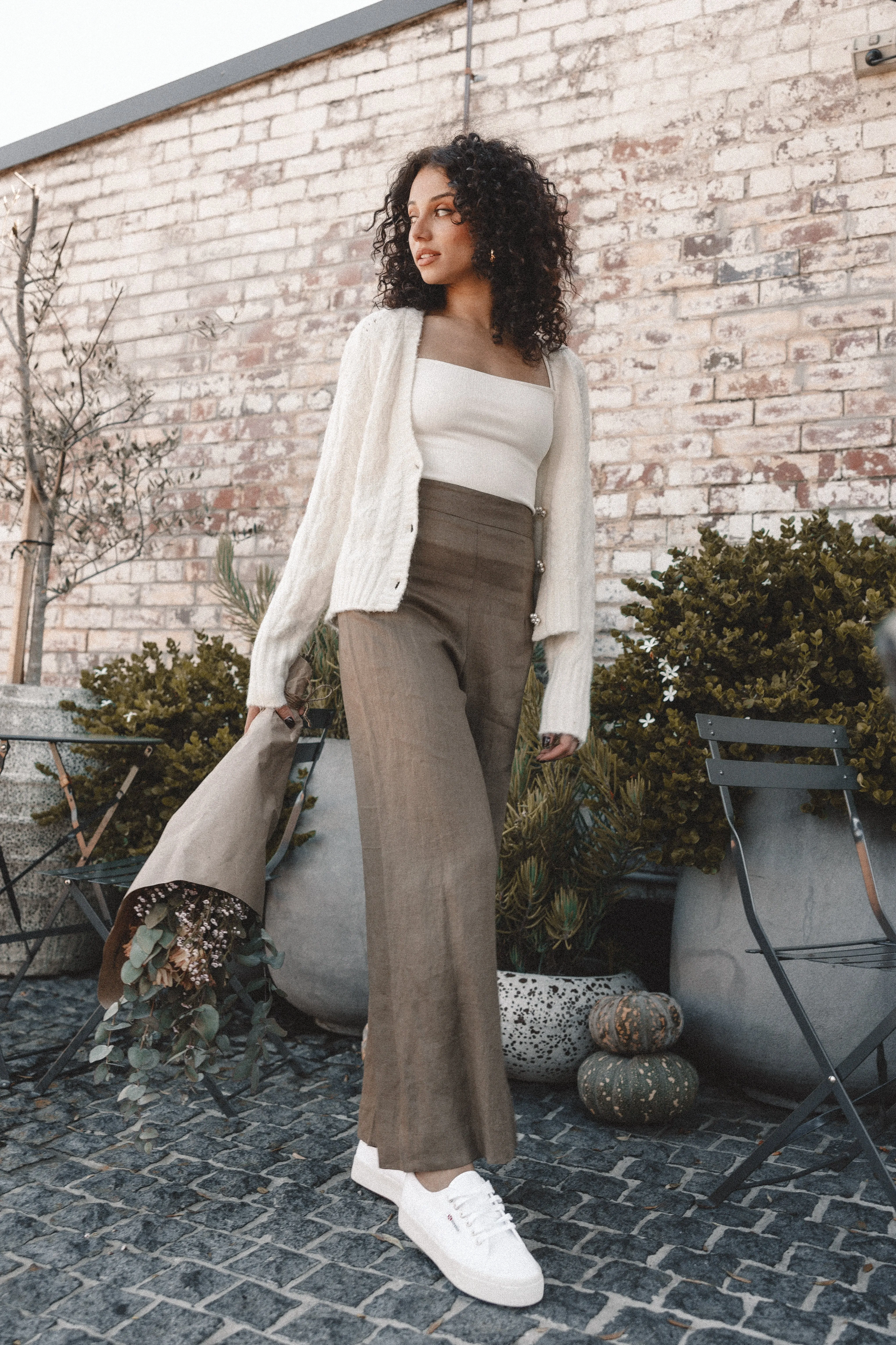 Alessandra Crystal Button Cardigan - Cream sold by Petal & Pup product image thumbnail 2