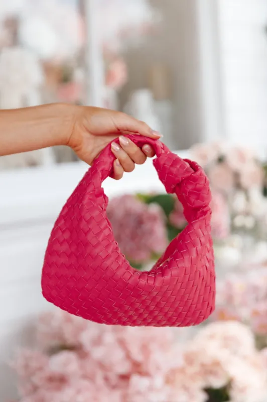 Alma Woven Shoulder Bag - Pink sold by Petal & Pup