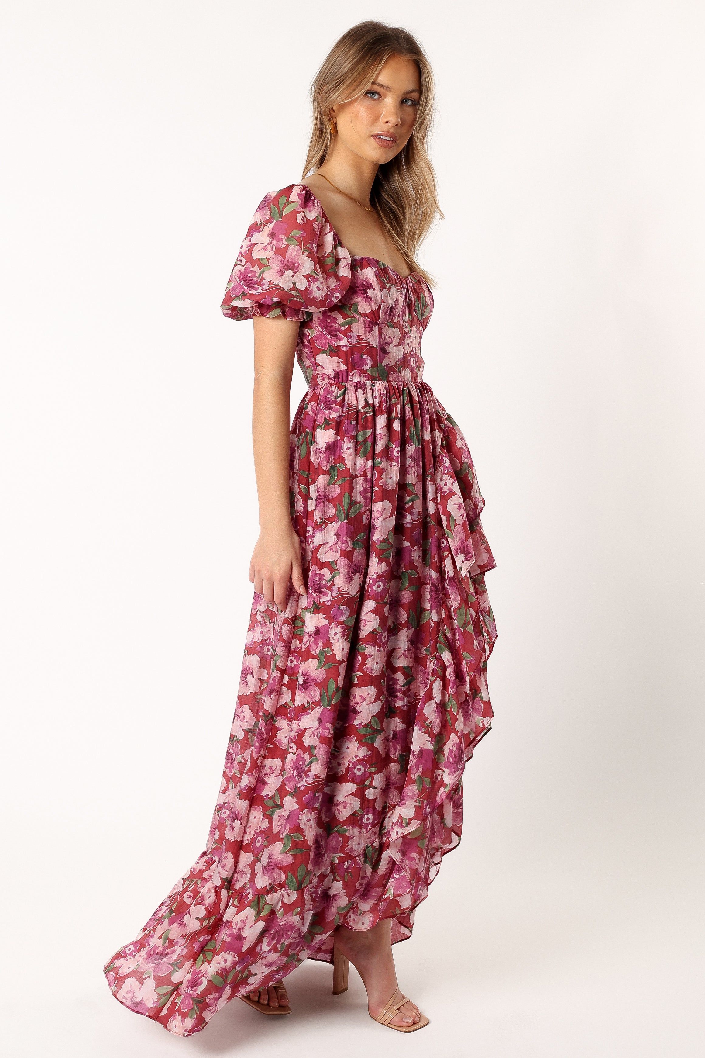 Rita Tiered Maxi Dress - Berry Floral sold by Petal & Pup product image thumbnail 2