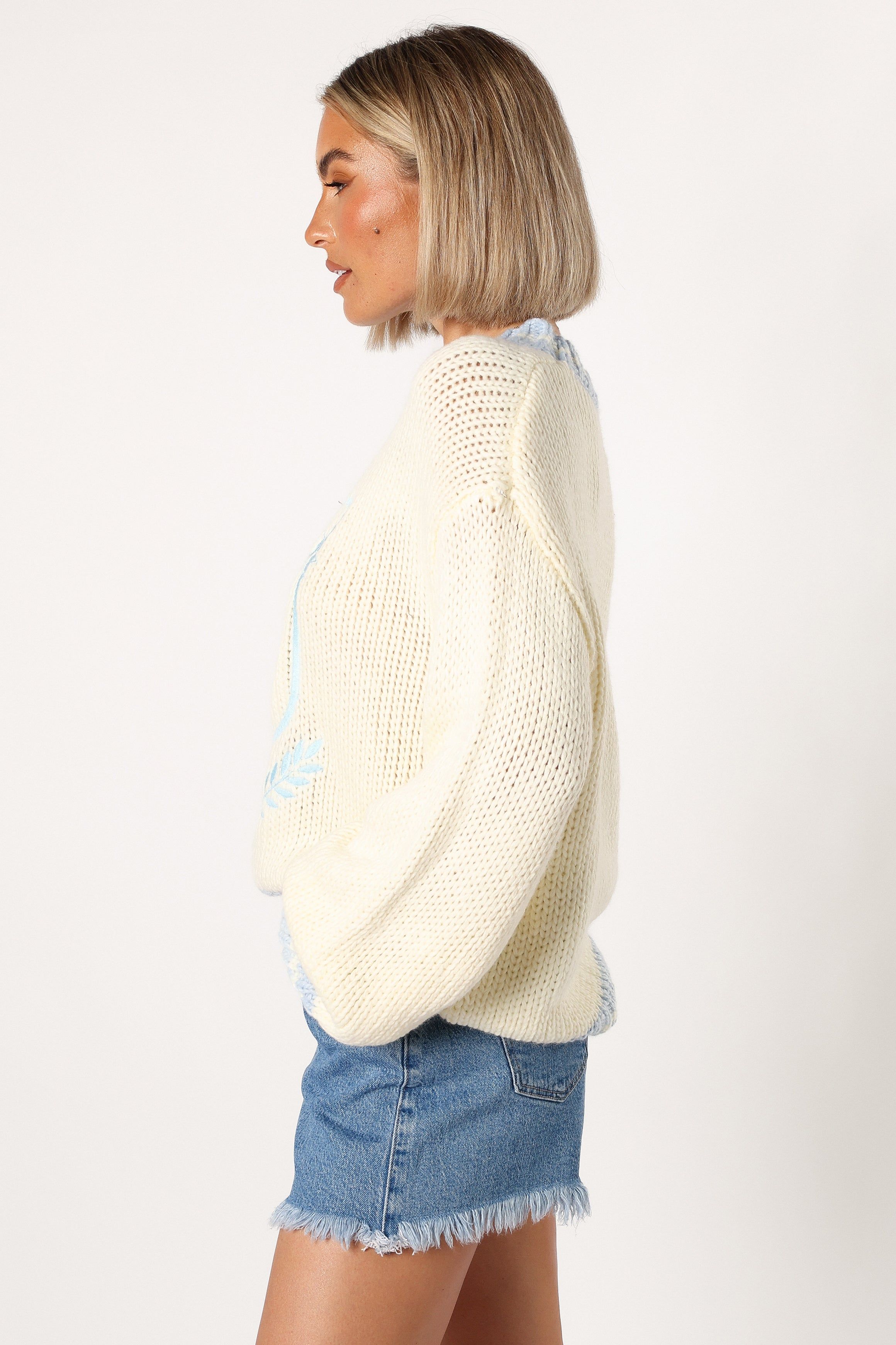 Sunny Tennis Club Knit Sweater - Cream sold by Petal & Pup product image thumbnail 4