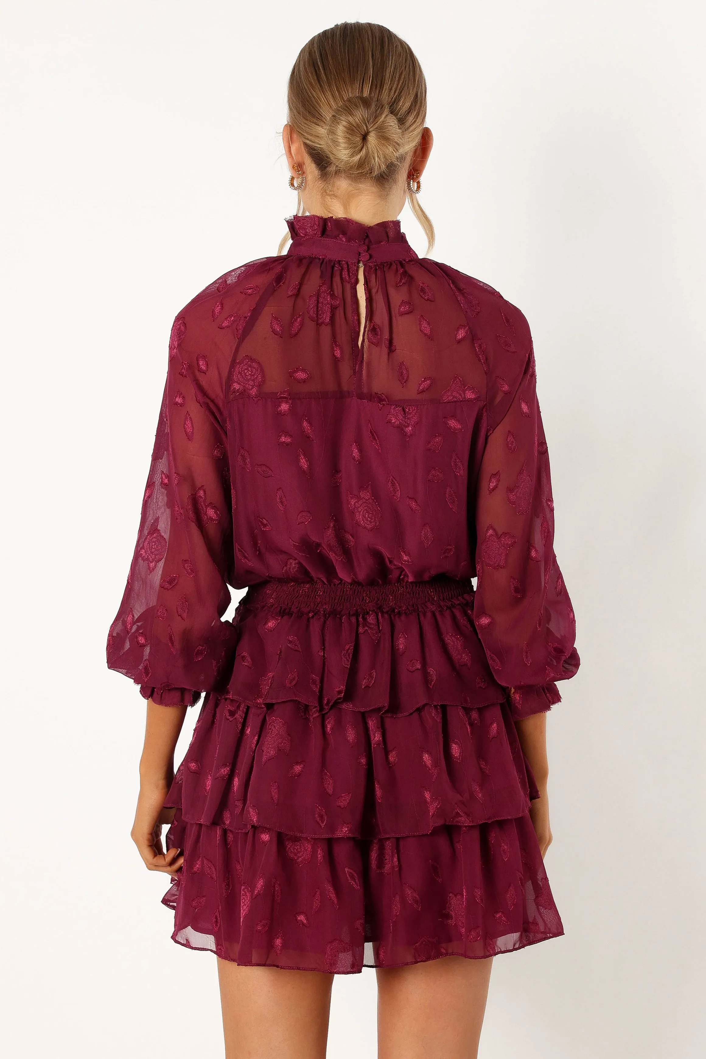 Sebastian Long Sleeve Mini Dress - Ruby sold by Petal & Pup product image thumbnail 4