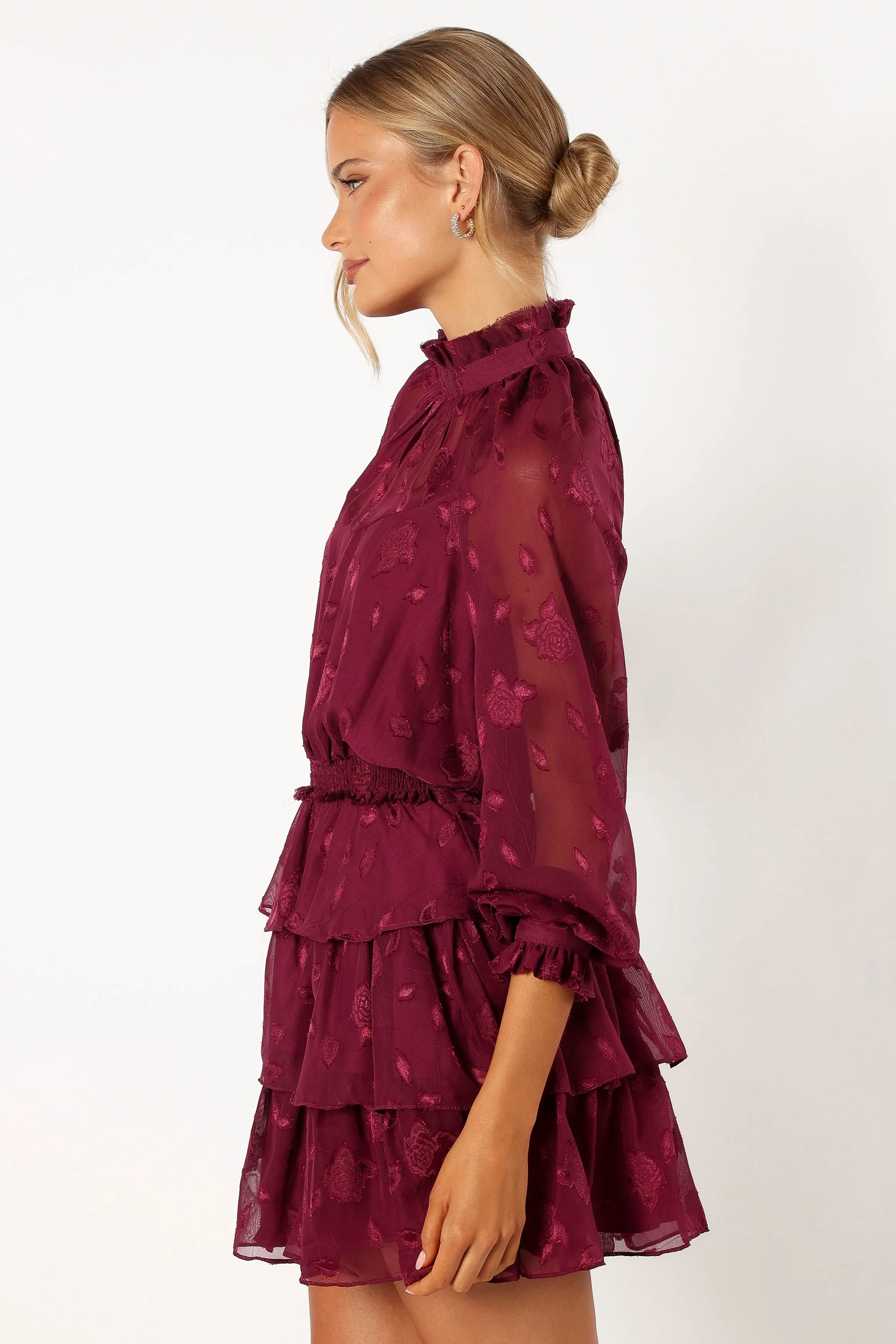 Sebastian Long Sleeve Mini Dress - Ruby sold by Petal & Pup product image thumbnail 3