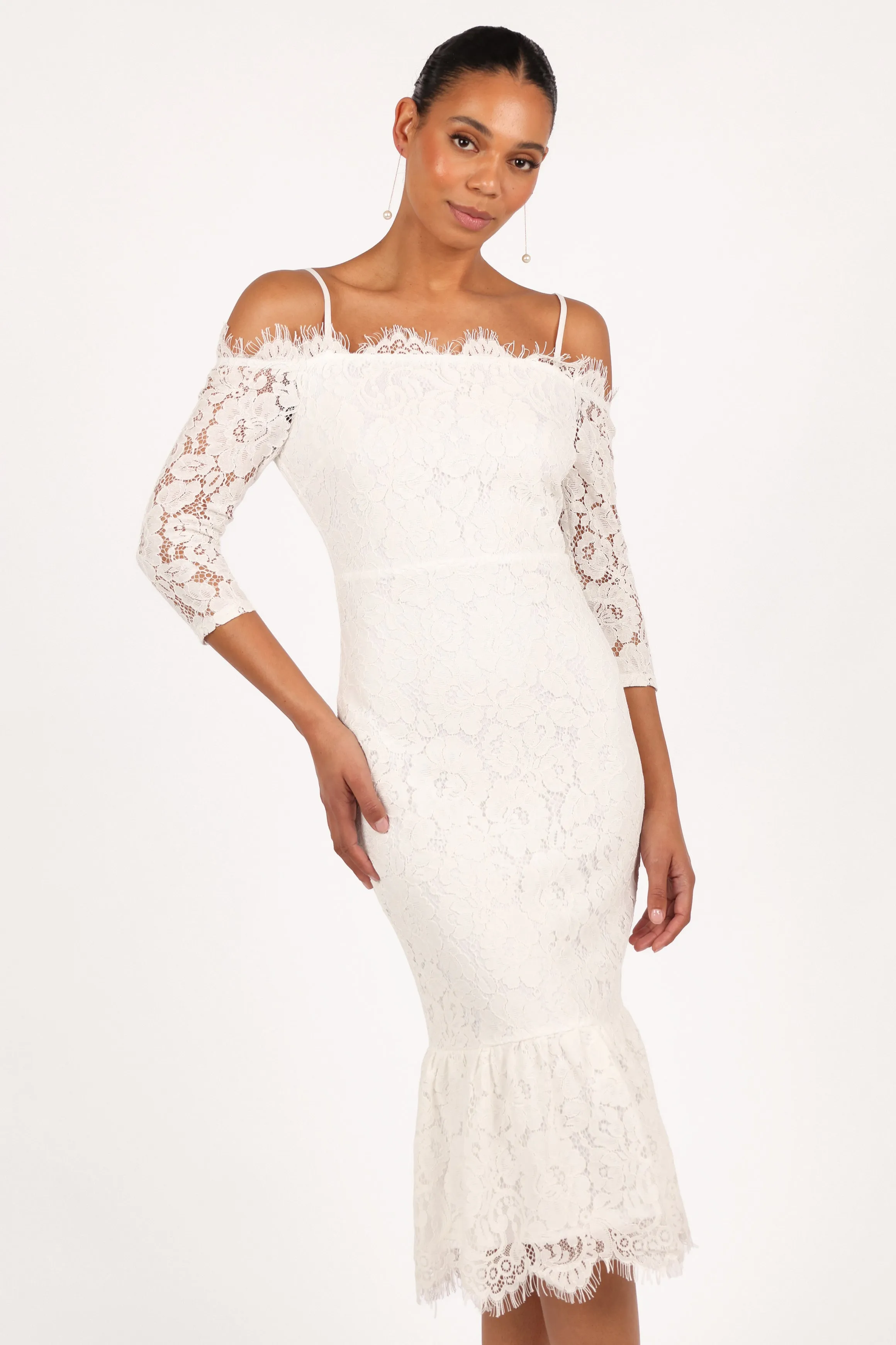 Lindy Midi Dress - White sold by Petal & Pup product image thumbnail 3
