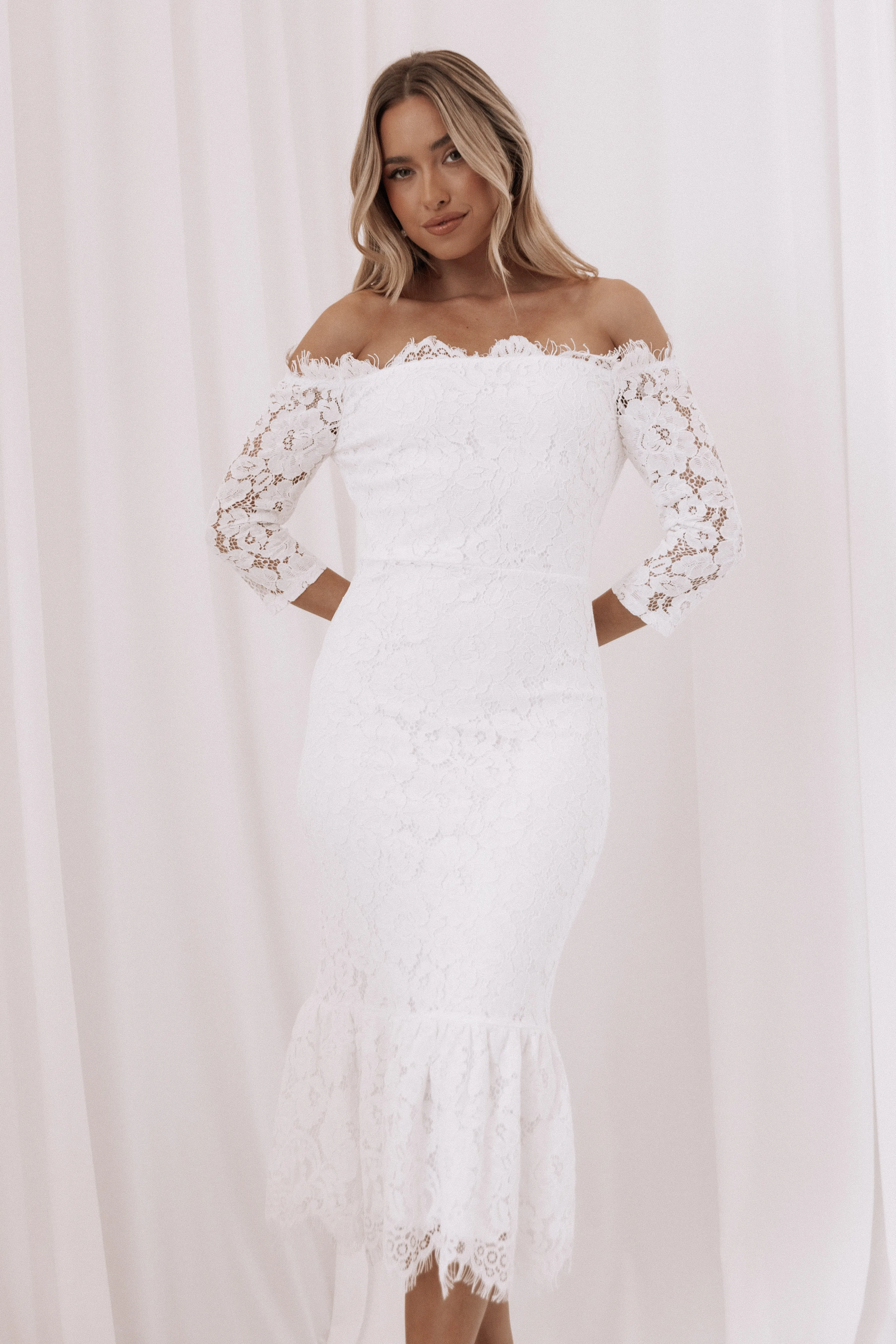 Lindy Midi Dress - White sold by Petal & Pup product image thumbnail 2