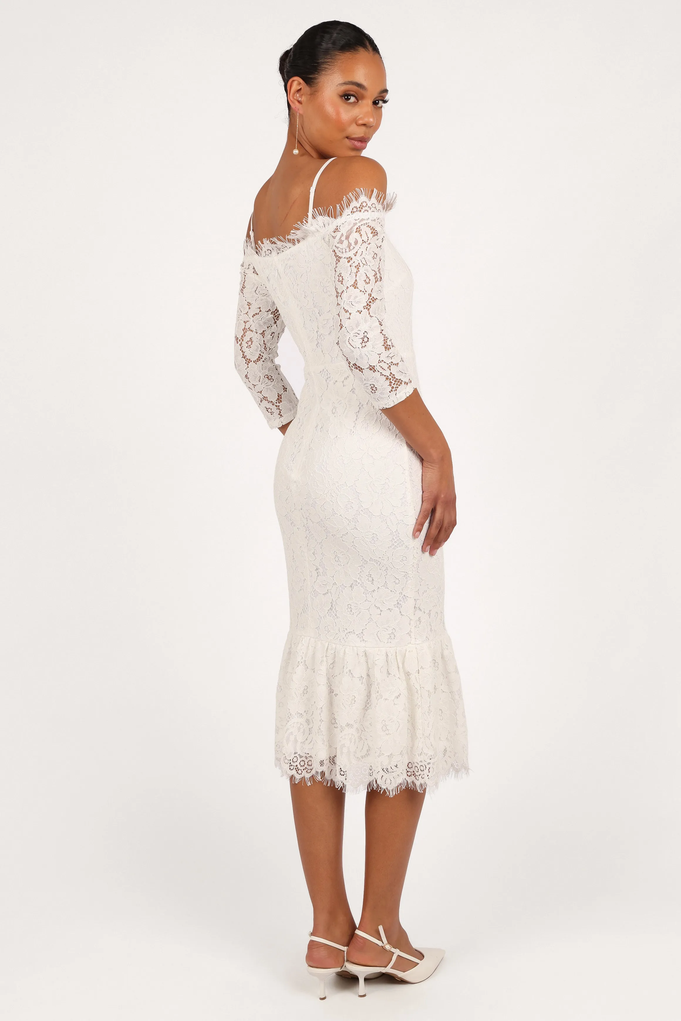 Lindy Midi Dress - White sold by Petal & Pup product image thumbnail 5