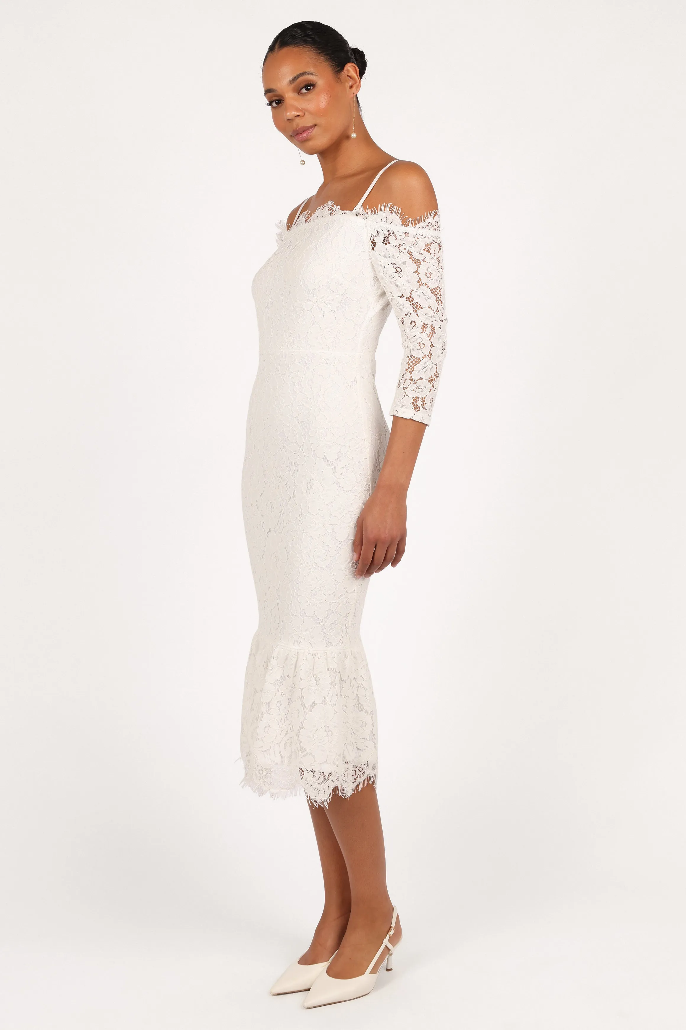 Lindy Midi Dress - White sold by Petal & Pup product image thumbnail 4