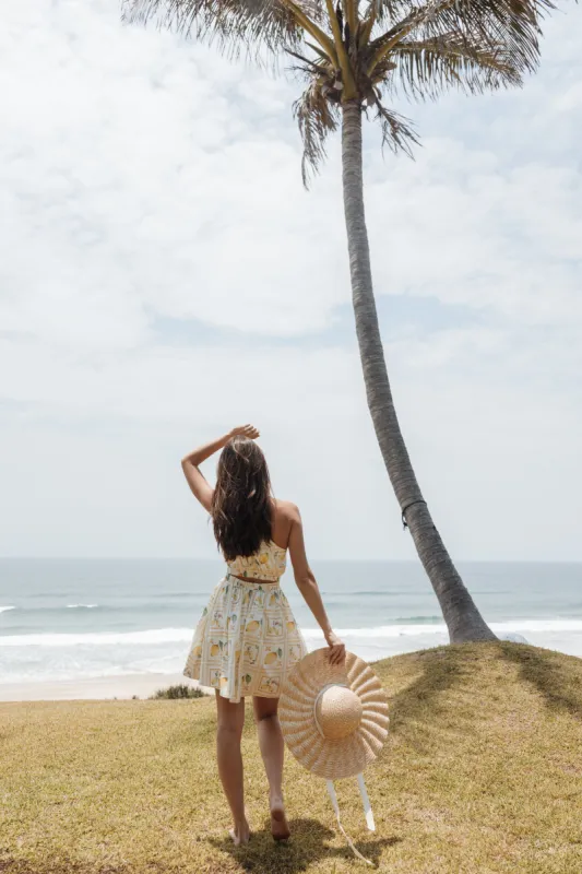 Cintrico One Shoulder Mini Dress - Lemon sold by Petal & Pup