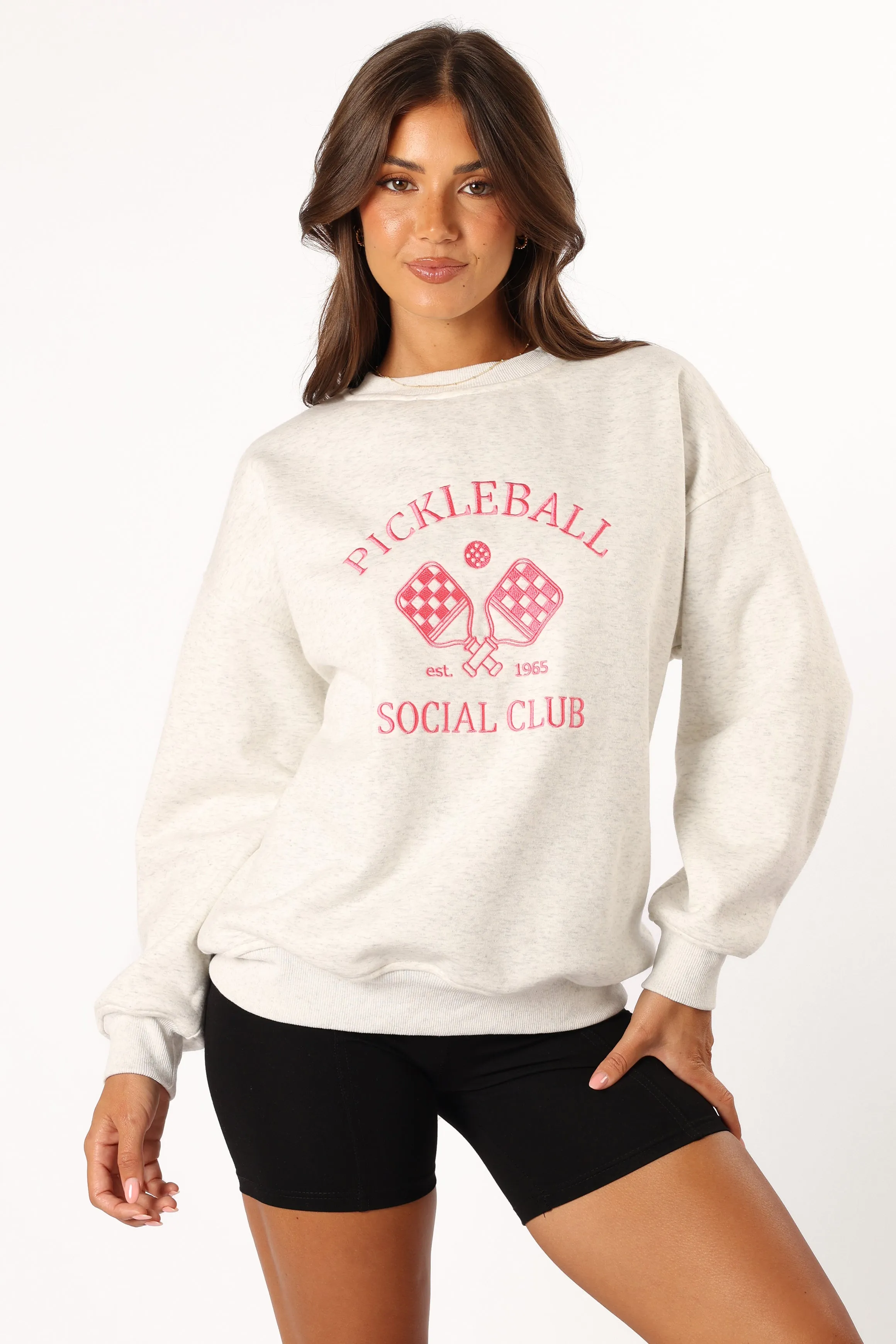 Colette Pickleball Sweatshirt - Heather Grey sold by Petal & Pup
