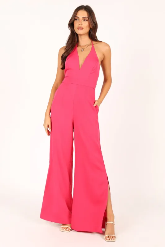 Rumi Wide Leg Jumpsuit - Hot Pink sold by Petal & Pup