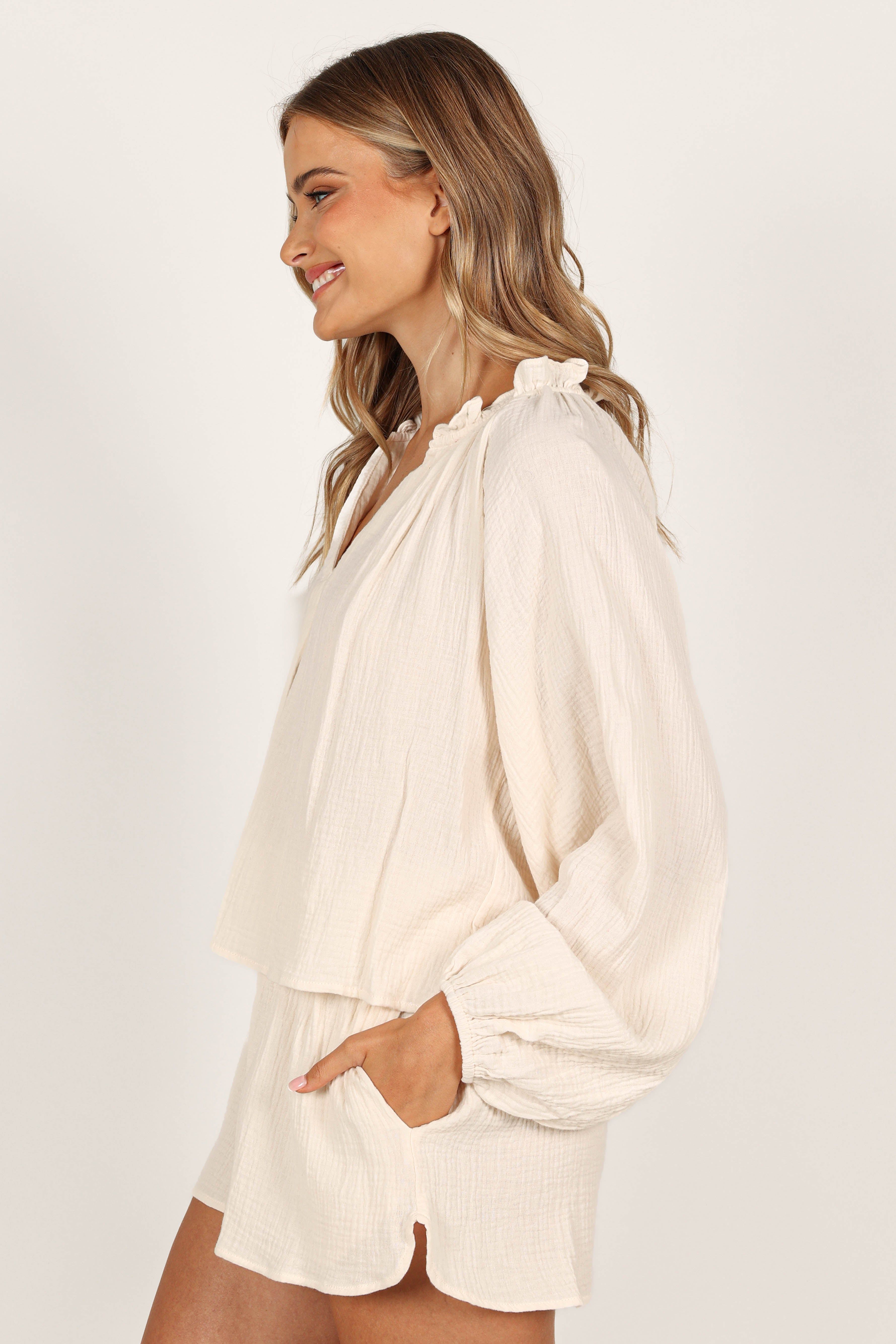 Kate Top and Short Set - Cream sold by Petal & Pup product image thumbnail 4