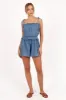 Miller Romper - Light Indigo sold by Petal & Pup