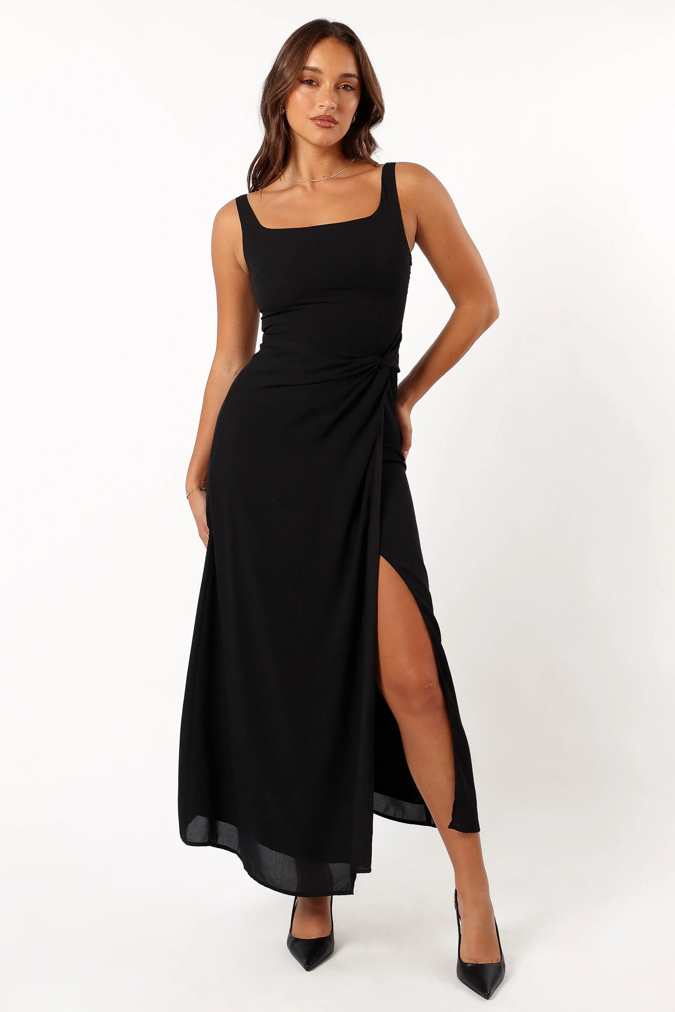 Nadea Faux Wrap Maxi Dress - Black sold by Petal & Pup product image thumbnail 4