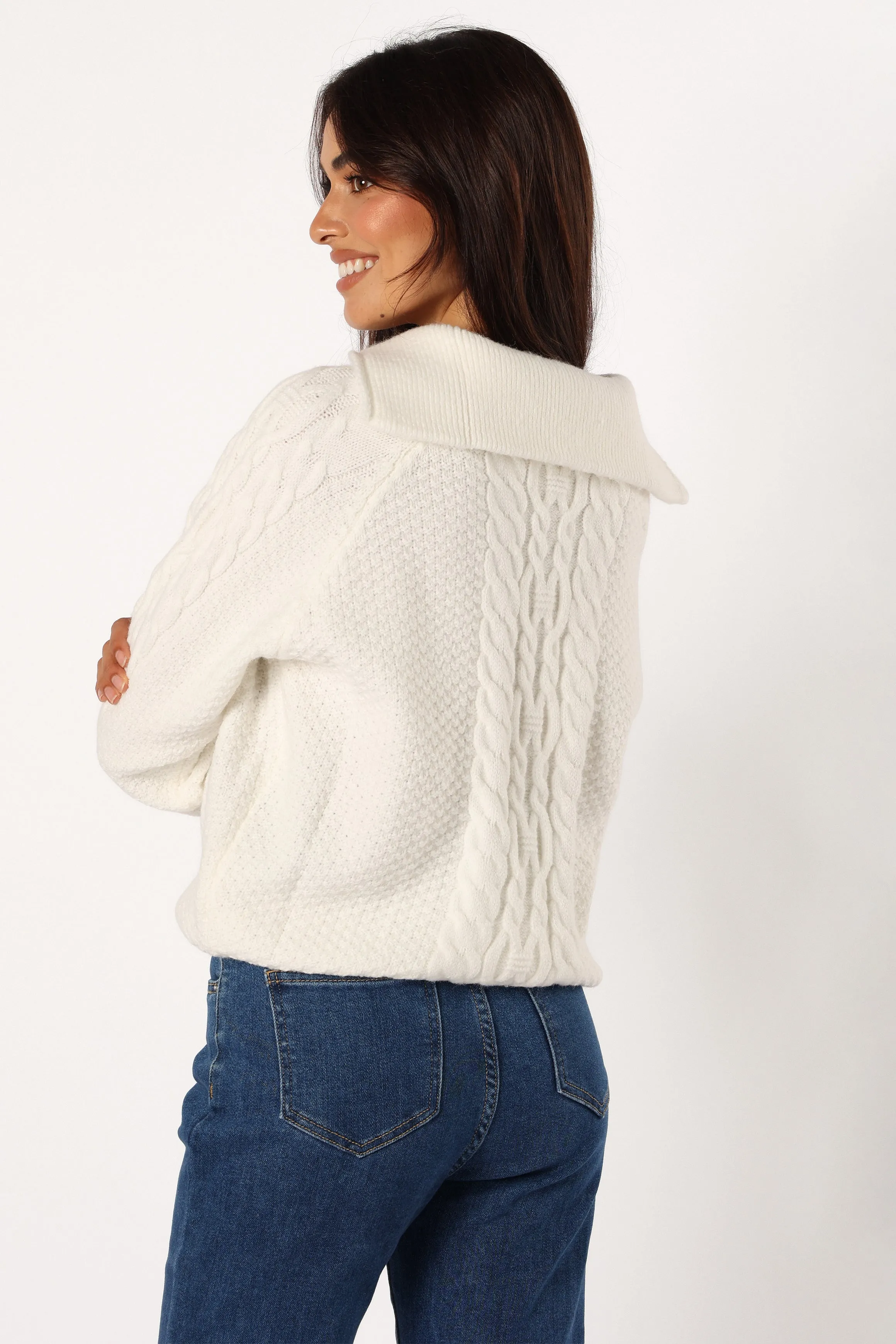 Ebony Knit Sweater - White sold by Petal & Pup product image thumbnail 4