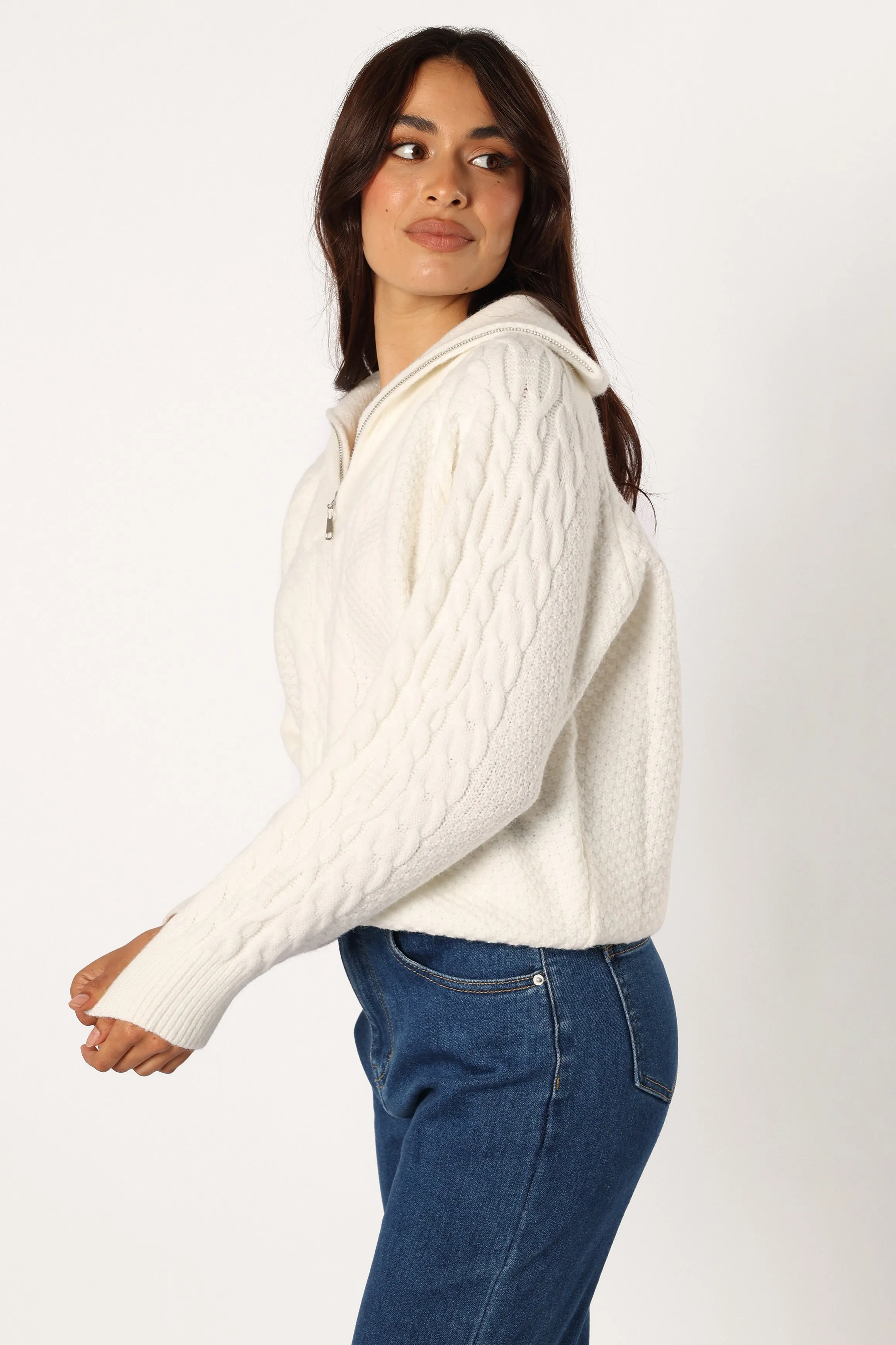 Ebony Knit Sweater - White sold by Petal & Pup product image thumbnail 3