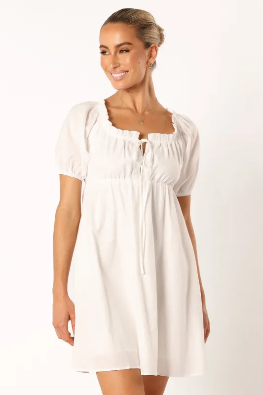 Taylin Mini Dress - White sold by Petal & Pup