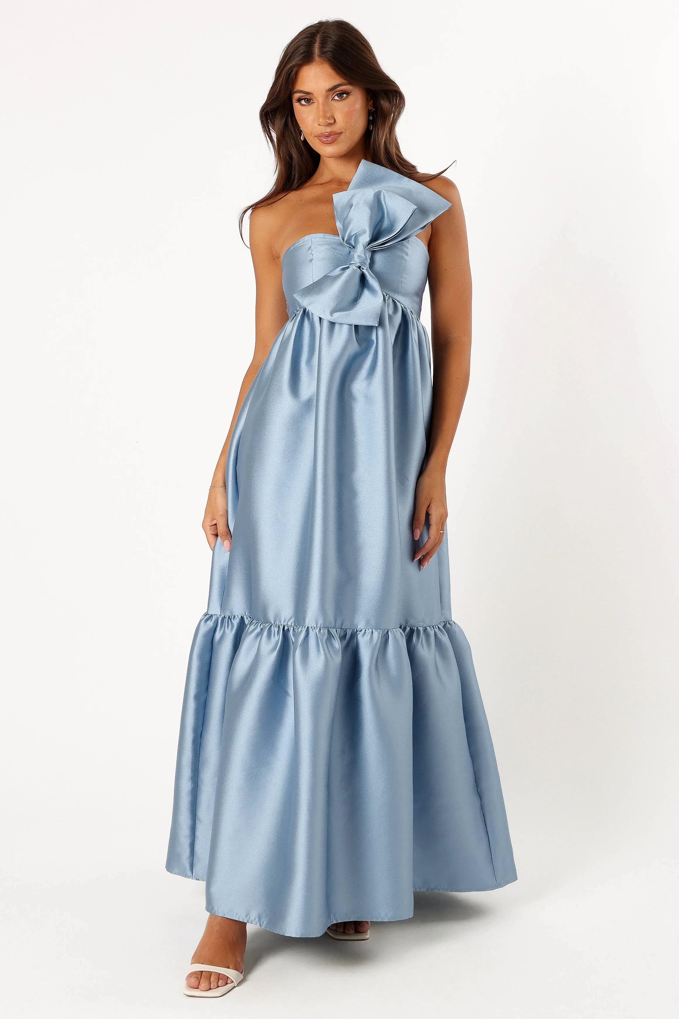 Betina Bow Front Maxi Dress - Blue sold by Petal & Pup product image thumbnail 5
