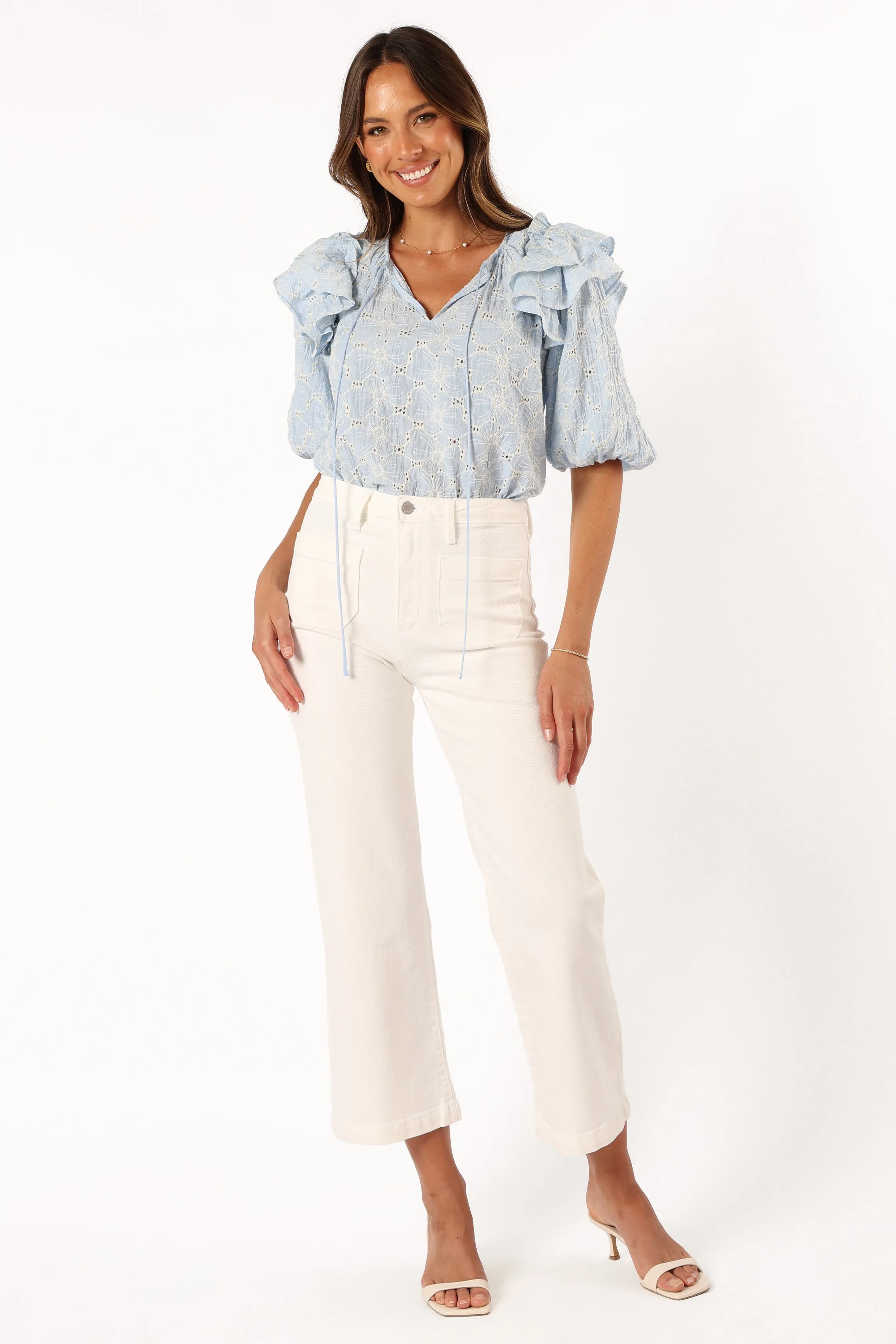 Iris Ruffled Top - Blue sold by Petal & Pup product image thumbnail 2