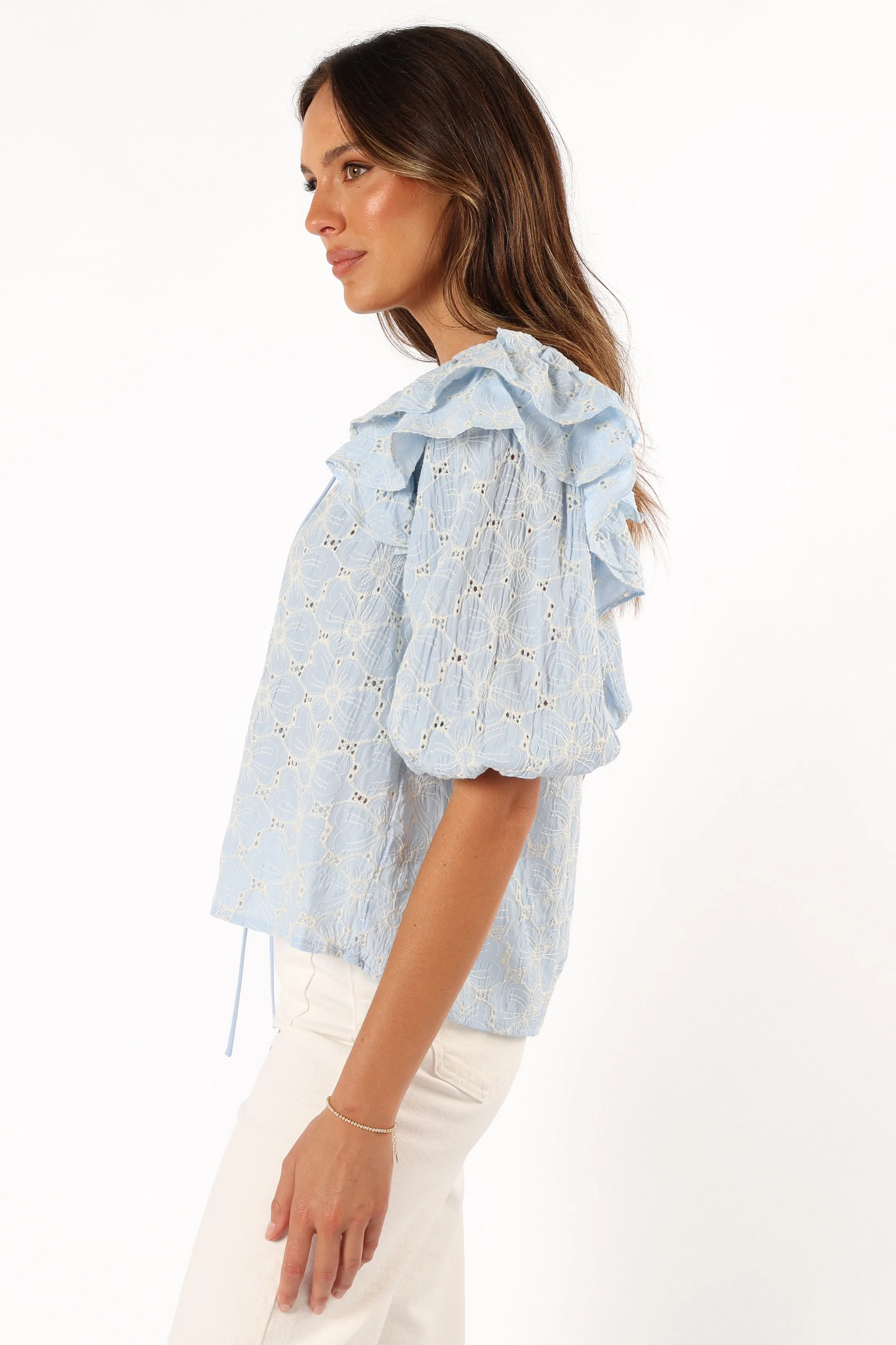Iris Ruffled Top - Blue sold by Petal & Pup product image thumbnail 4