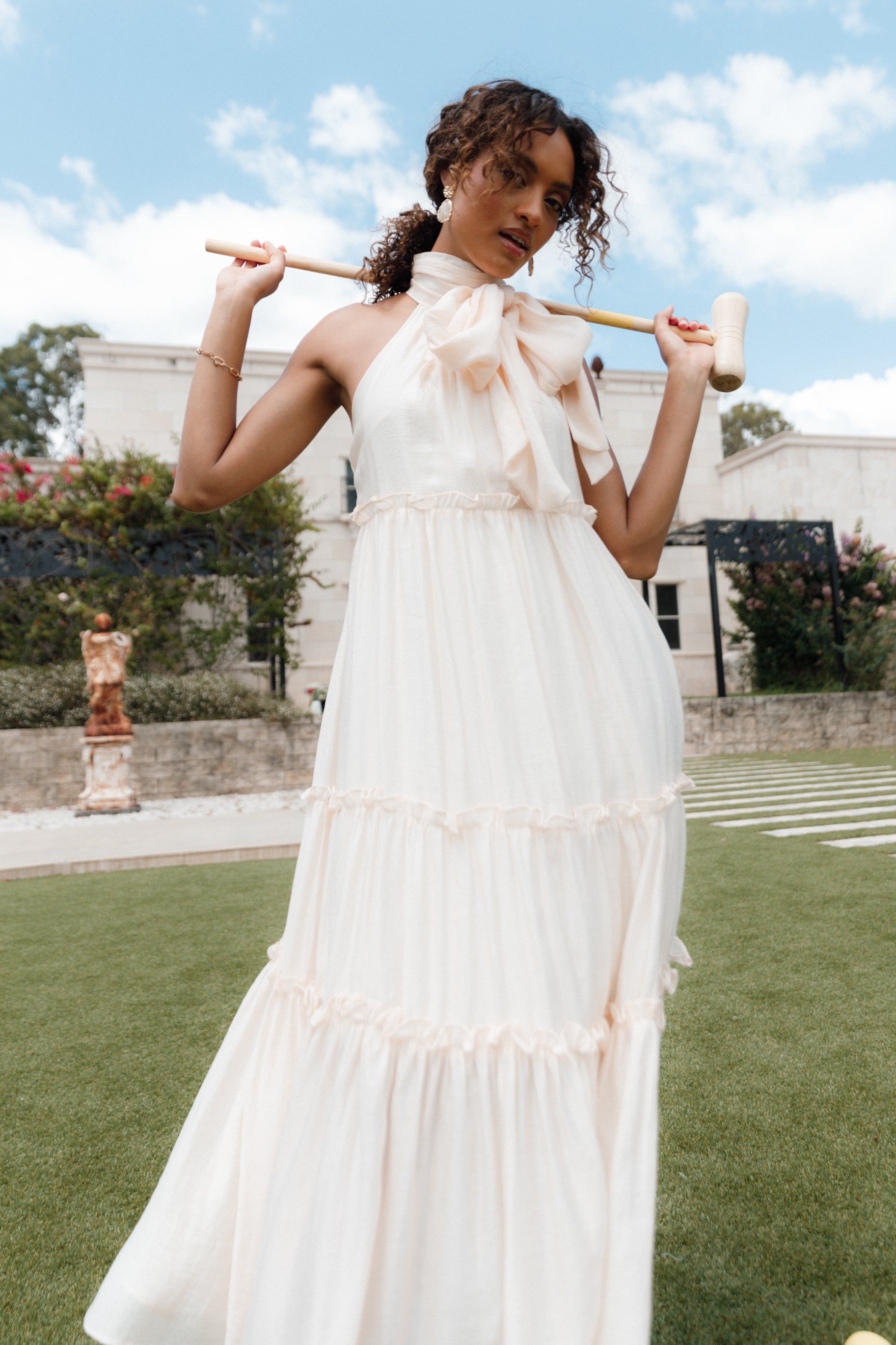 Tiana Maxi Dress - Cream sold by Petal & Pup