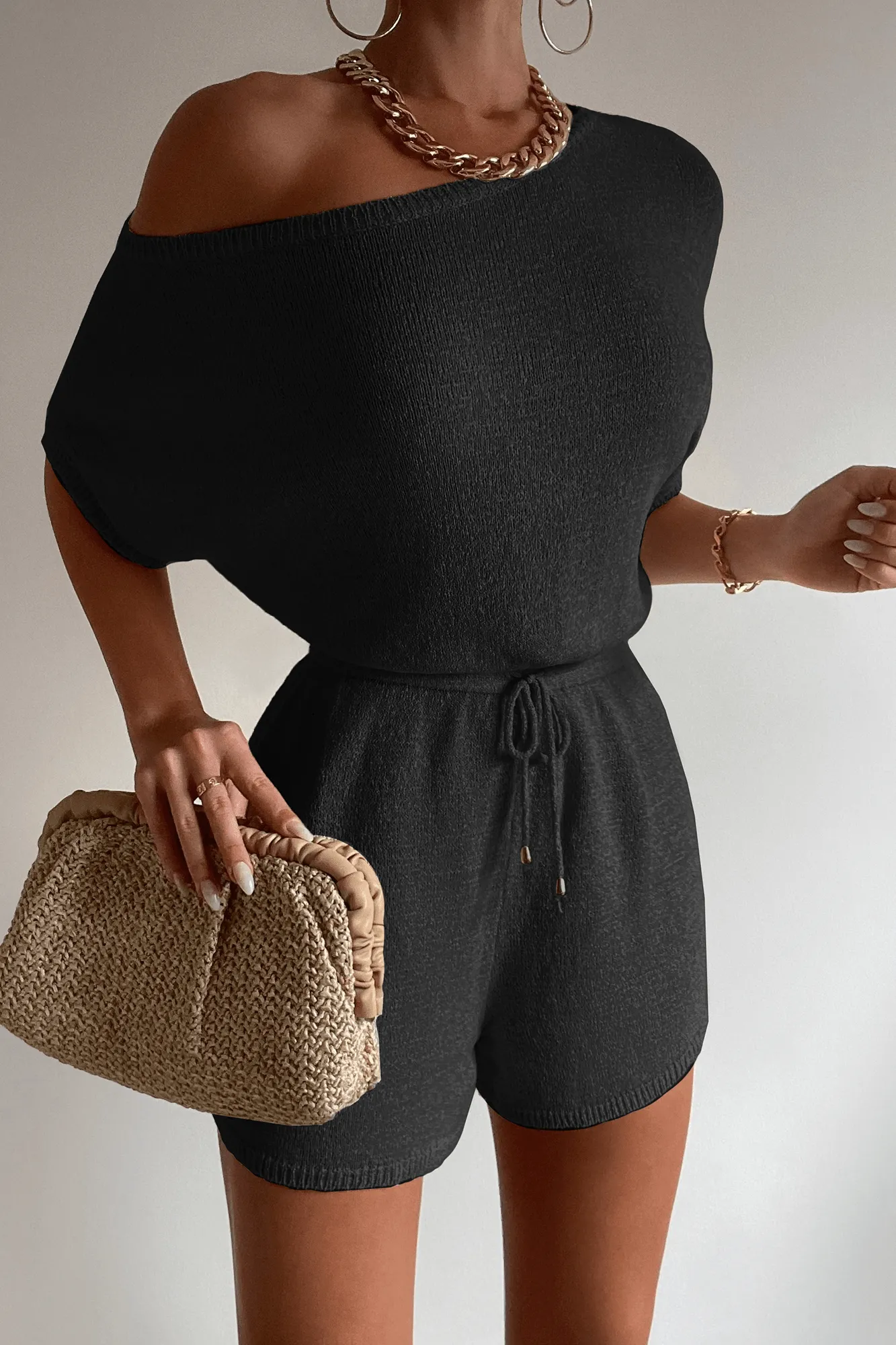 Miami Knit Romper - Black sold by Petal & Pup