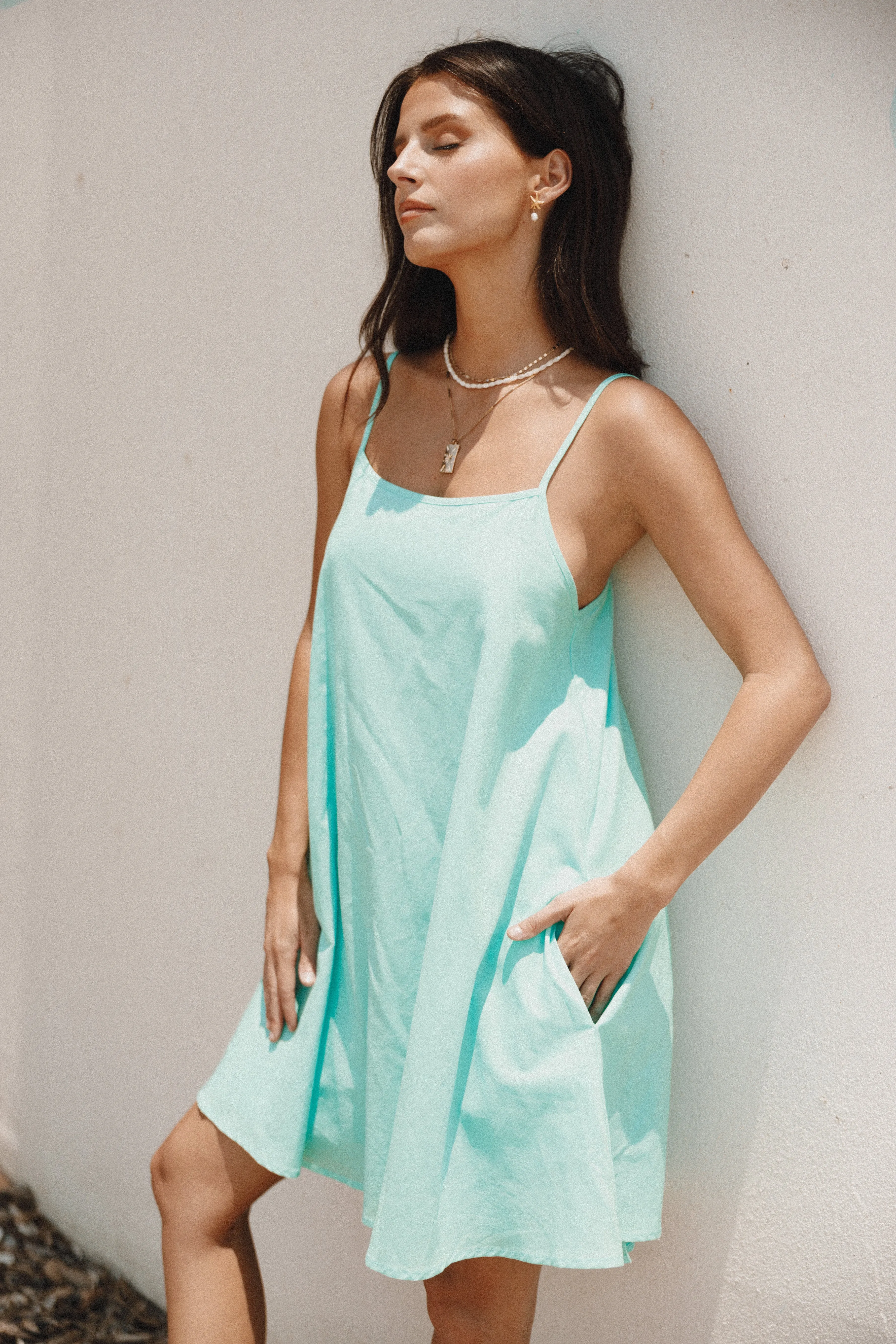 Silvia Mini Dress - Azure Blue sold by Petal & Pup product image thumbnail 2