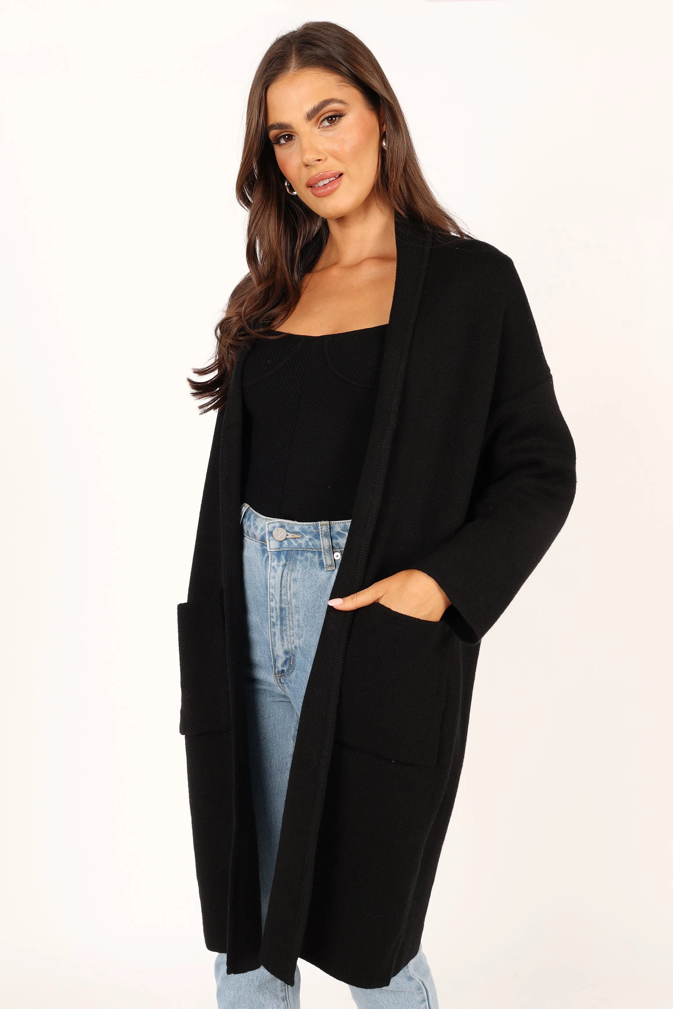 Avah Long Cardigan - Black sold by Petal & Pup product image thumbnail 2