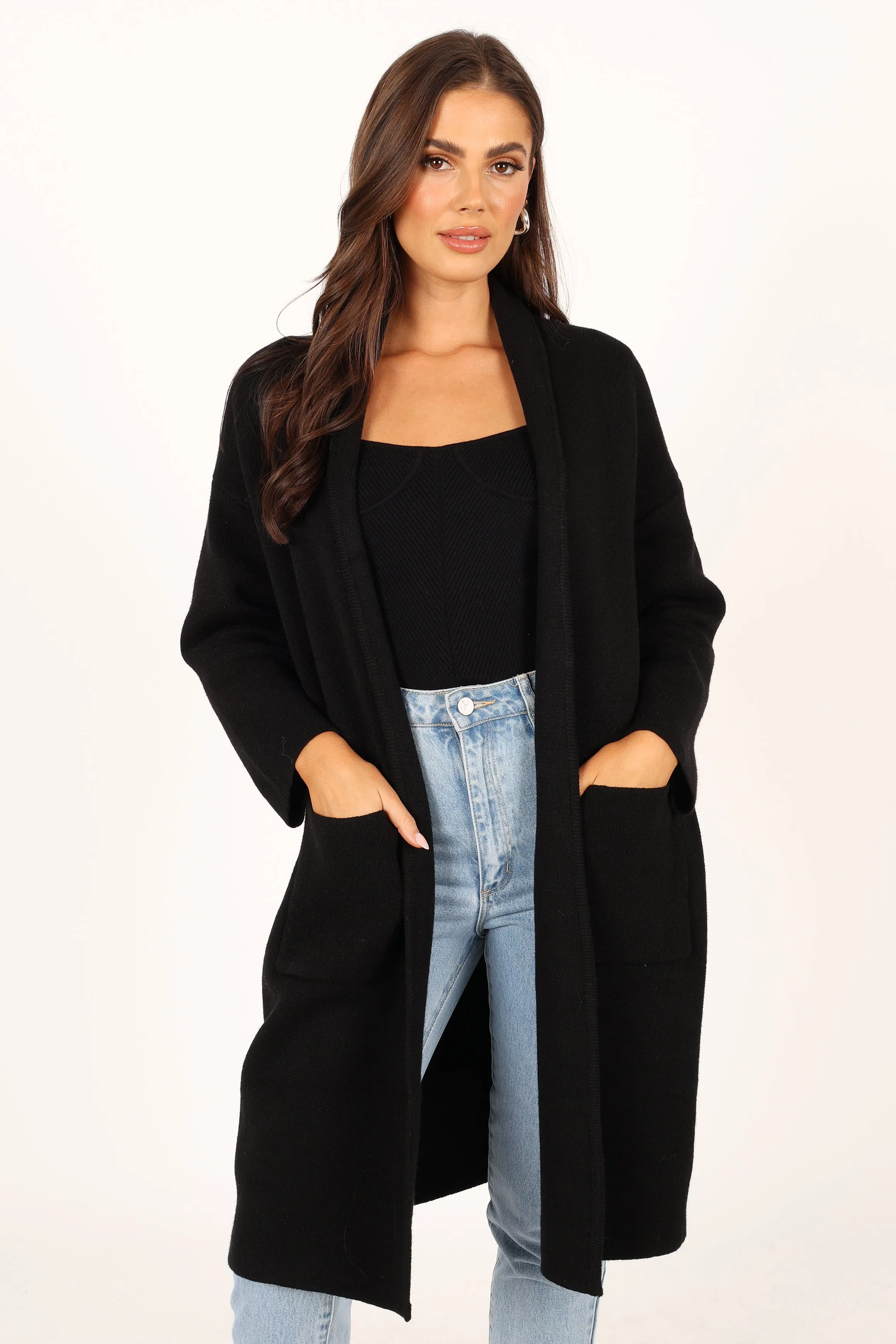 Avah Long Cardigan - Black sold by Petal & Pup product image thumbnail 3