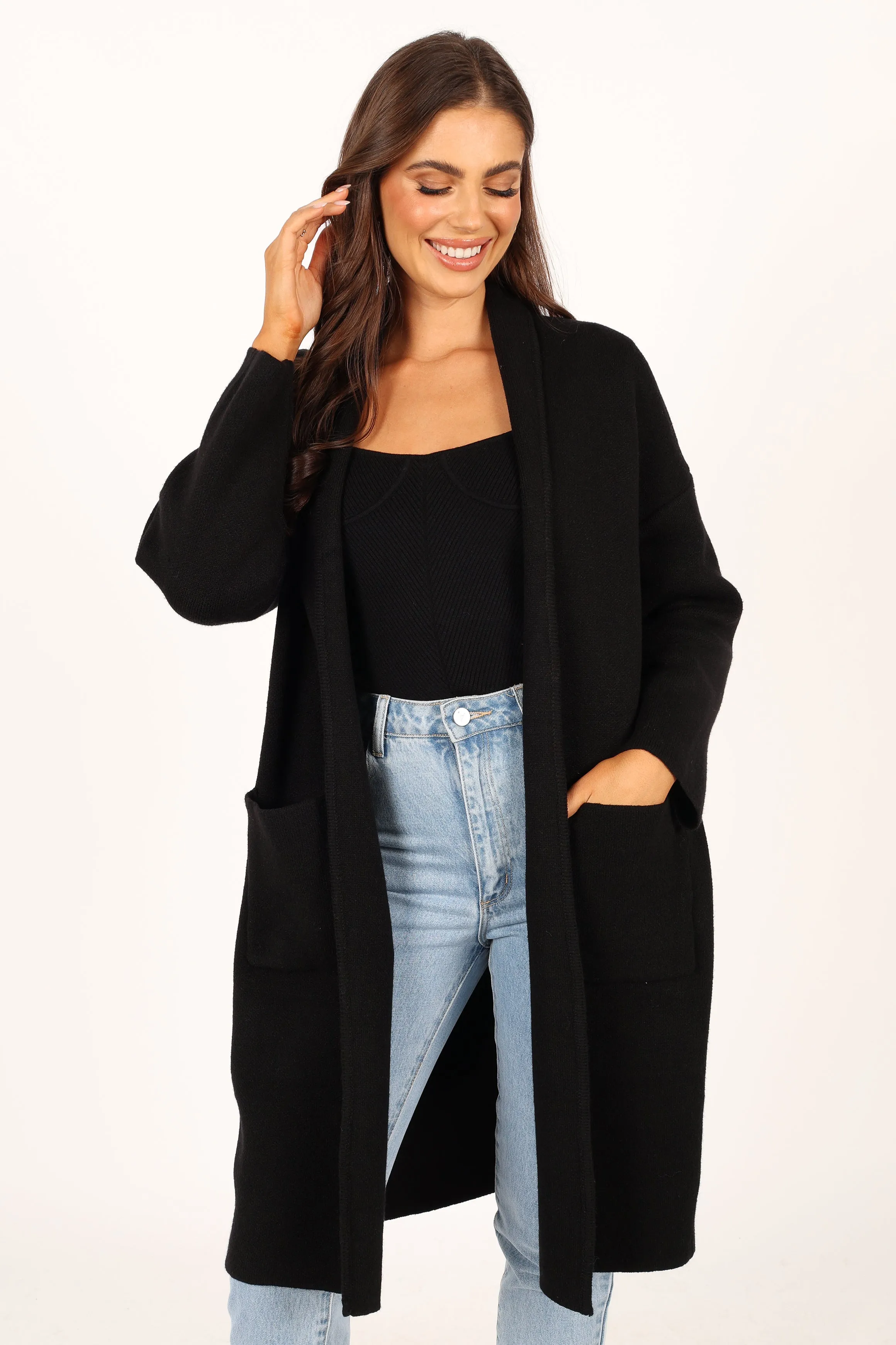 Avah Long Cardigan - Black sold by Petal & Pup product image thumbnail 4