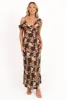 Kamryn Midi Dress - Olive Floral sold by Petal & Pup