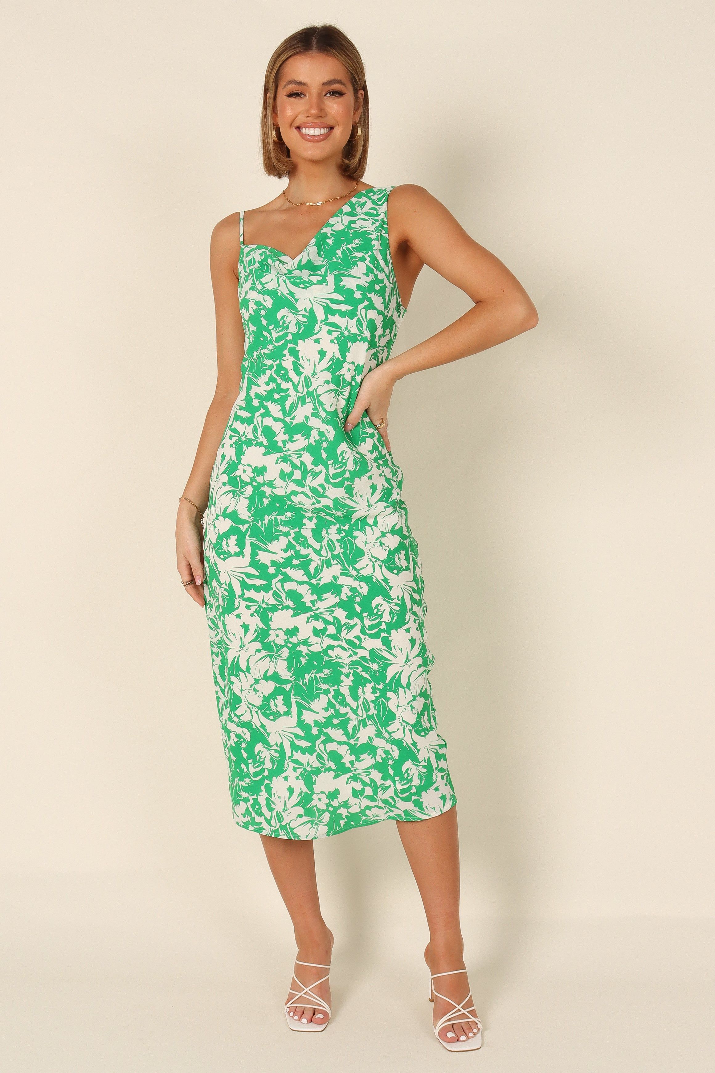 Elias Midi Dress - Green Floral sold by Petal & Pup