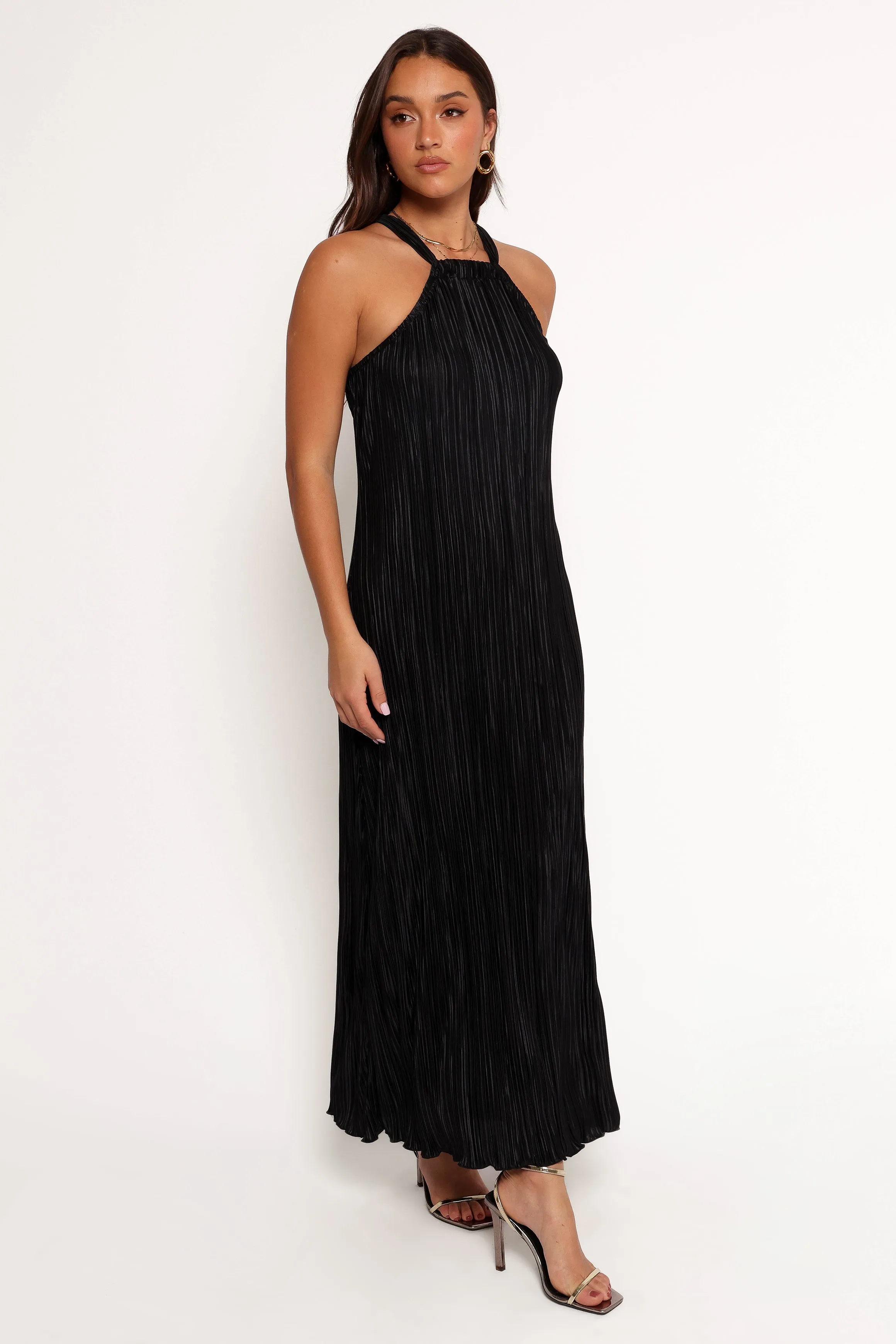 Melody Plisse Halter Maxi Dress - Black sold by Petal & Pup product image thumbnail 5