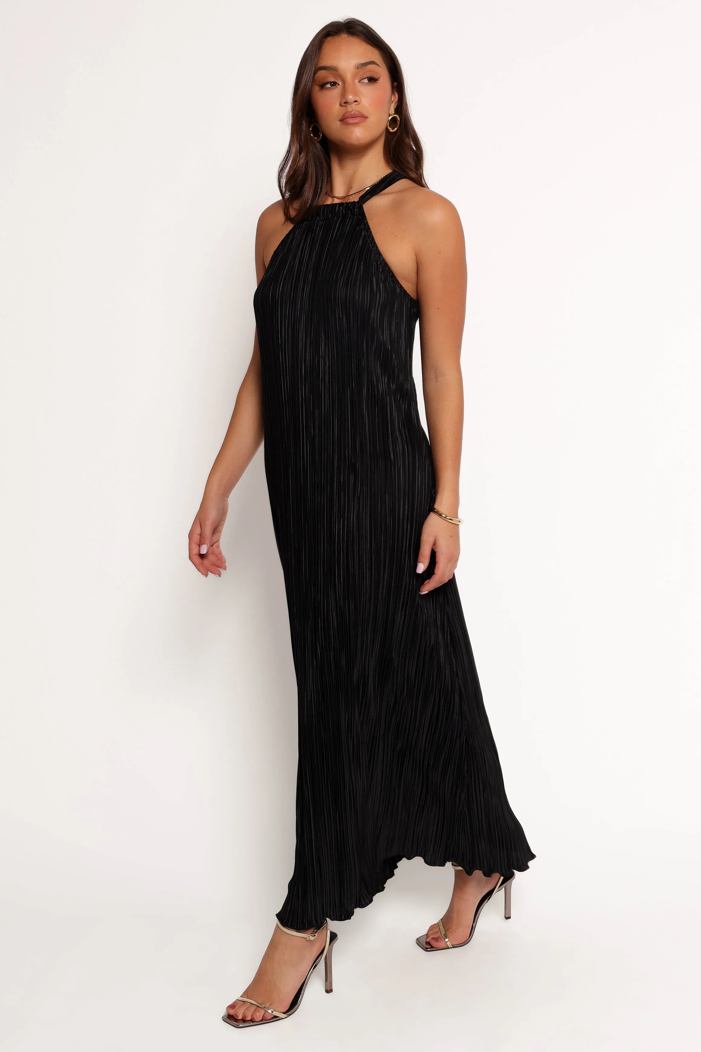 Melody Plisse Halter Maxi Dress - Black sold by Petal & Pup product image thumbnail 3