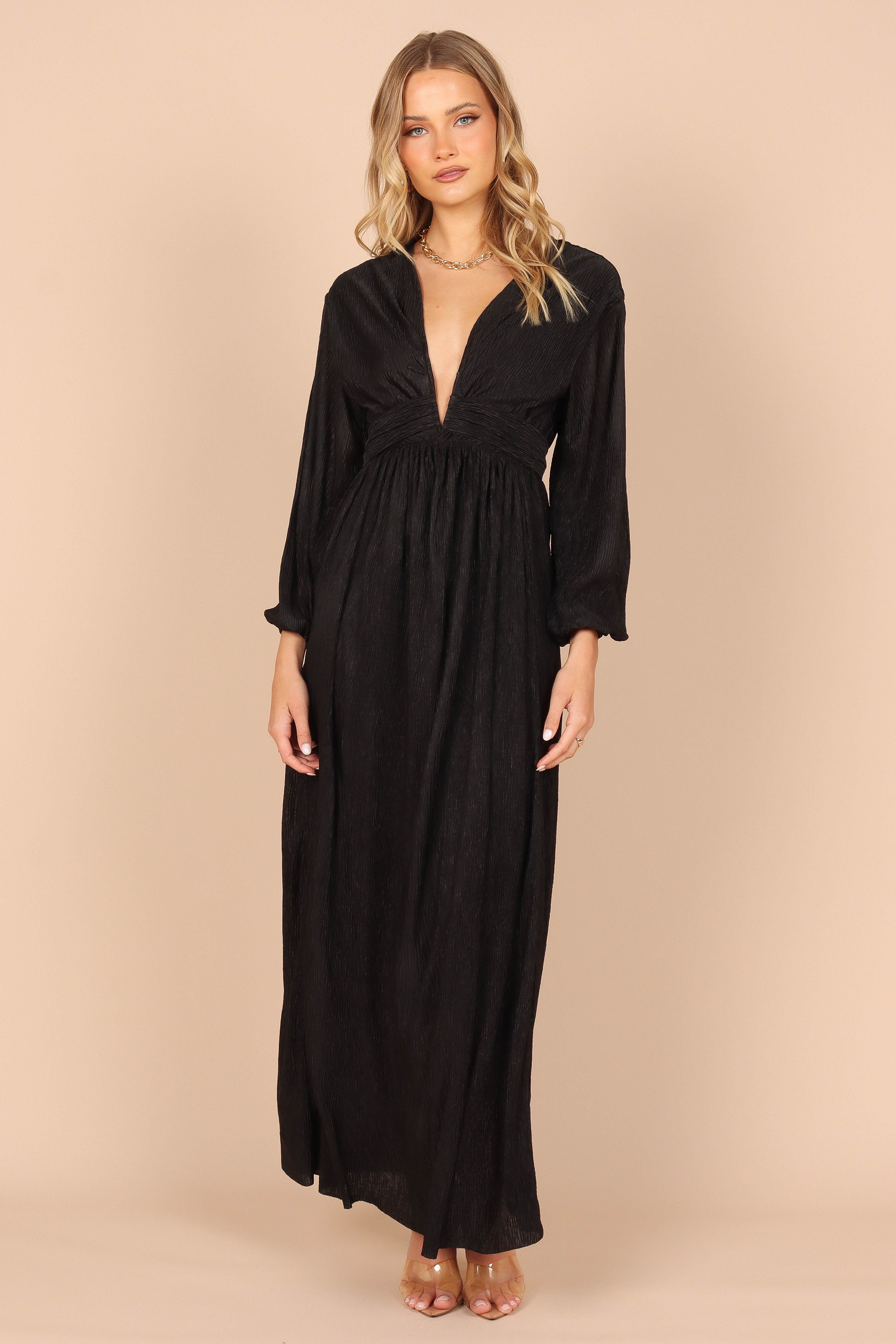 Vivacia Low Cut Maxi Dress - Black sold by Petal & Pup product image thumbnail 6