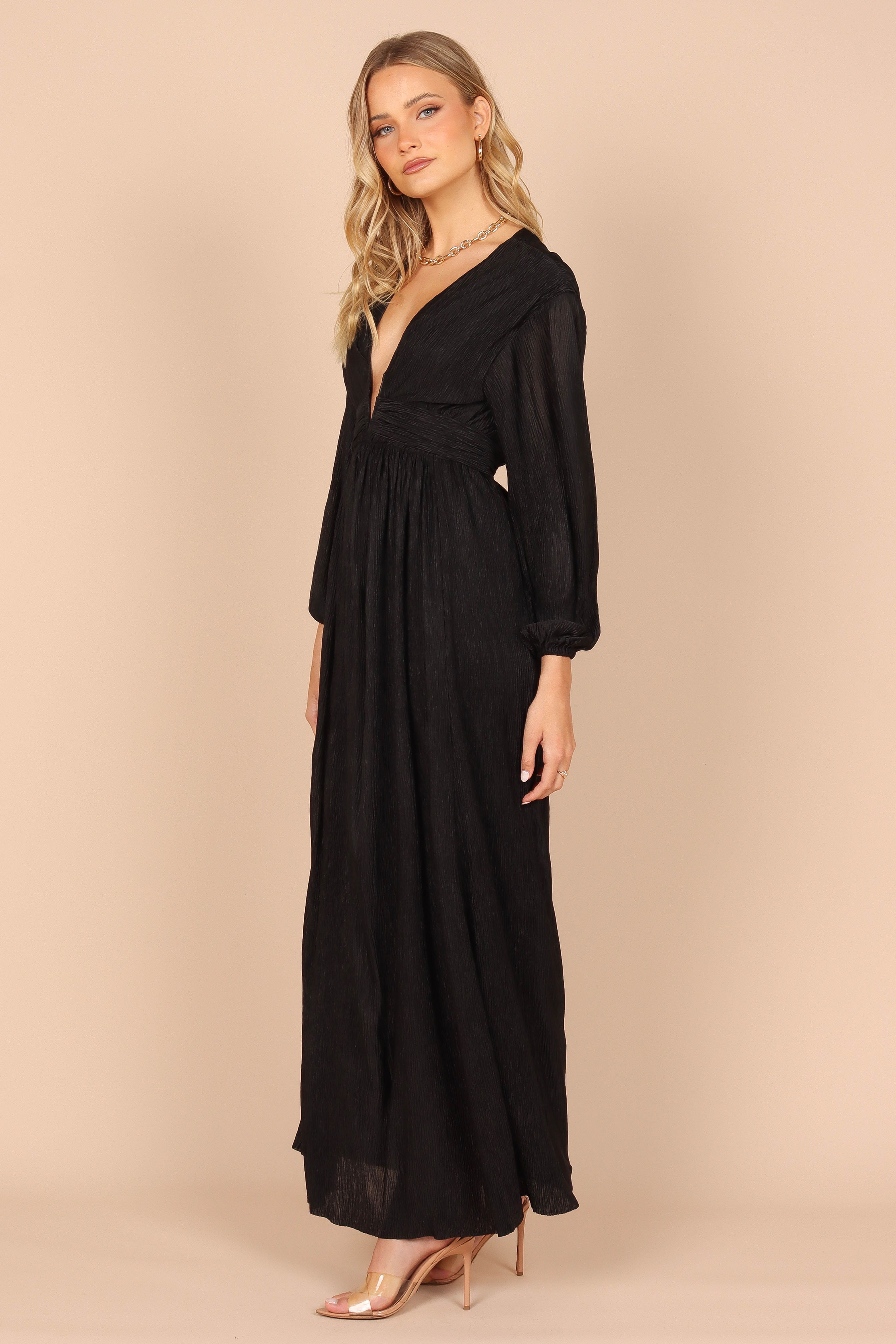 Vivacia Low Cut Maxi Dress - Black sold by Petal & Pup product image thumbnail 3
