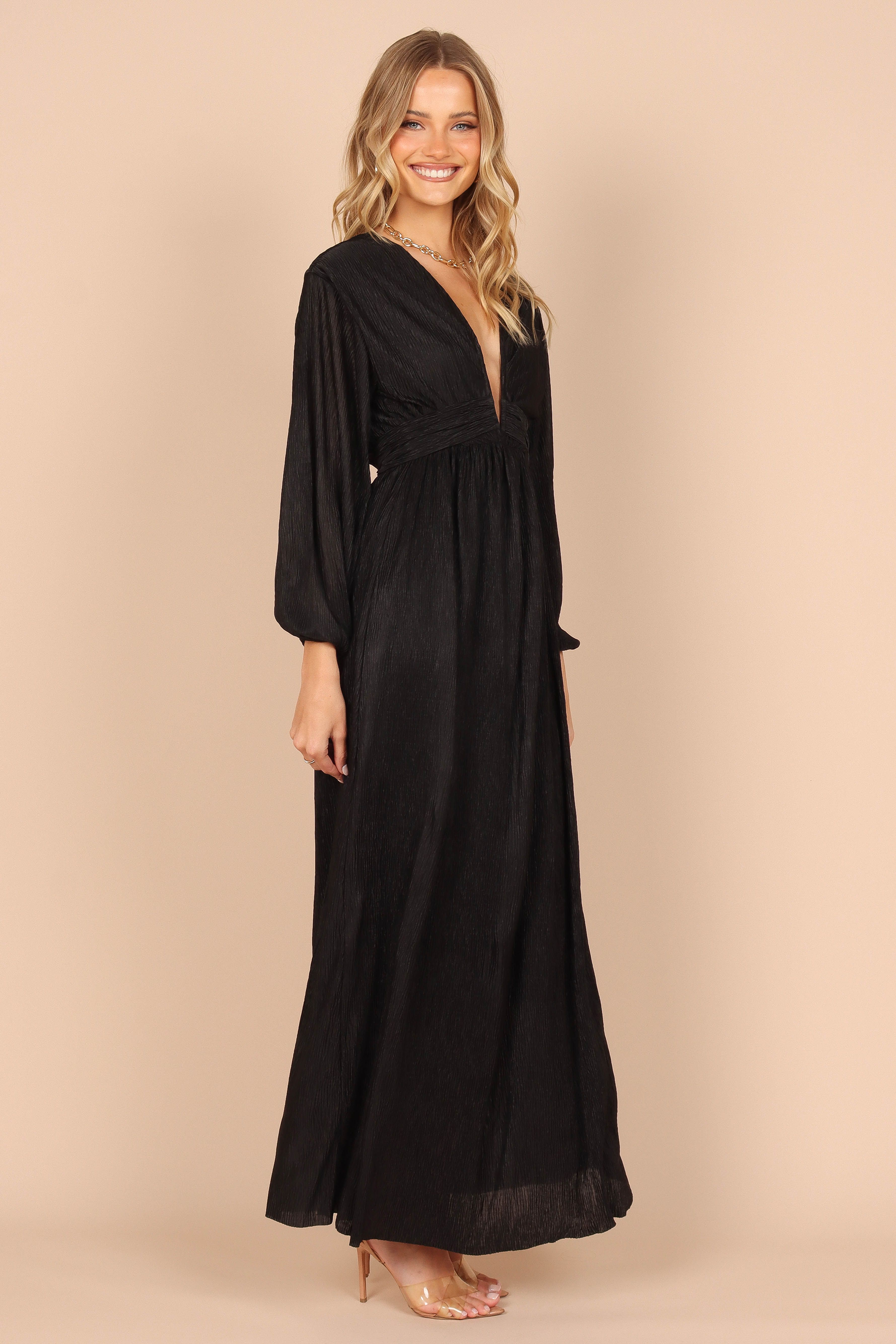 Vivacia Low Cut Maxi Dress - Black sold by Petal & Pup product image thumbnail 5