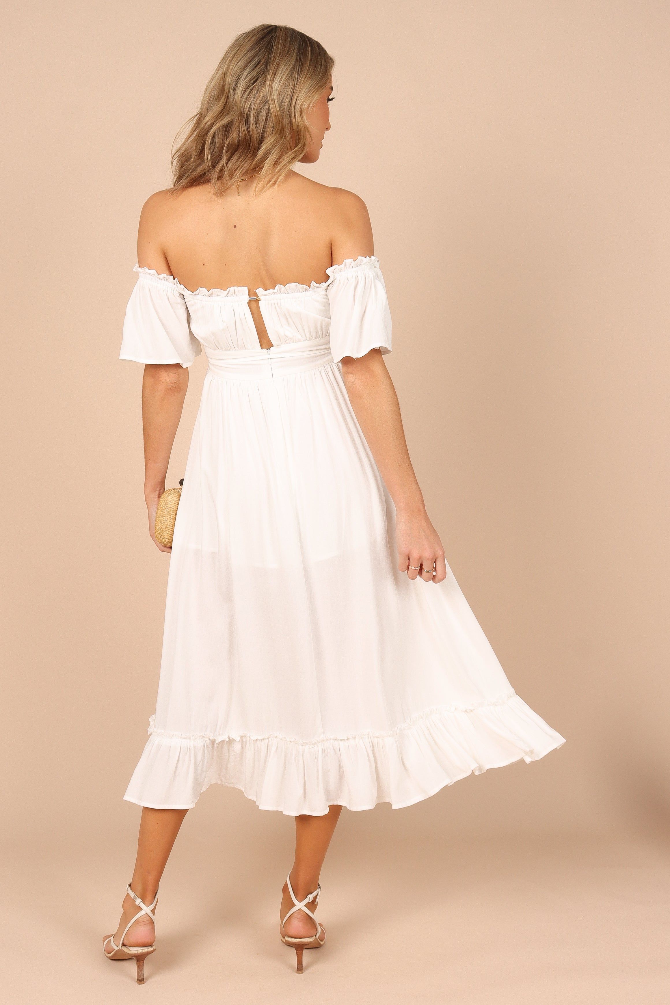 Luis Off Shoulder Maxi Dress - White sold by Petal & Pup product image thumbnail 3